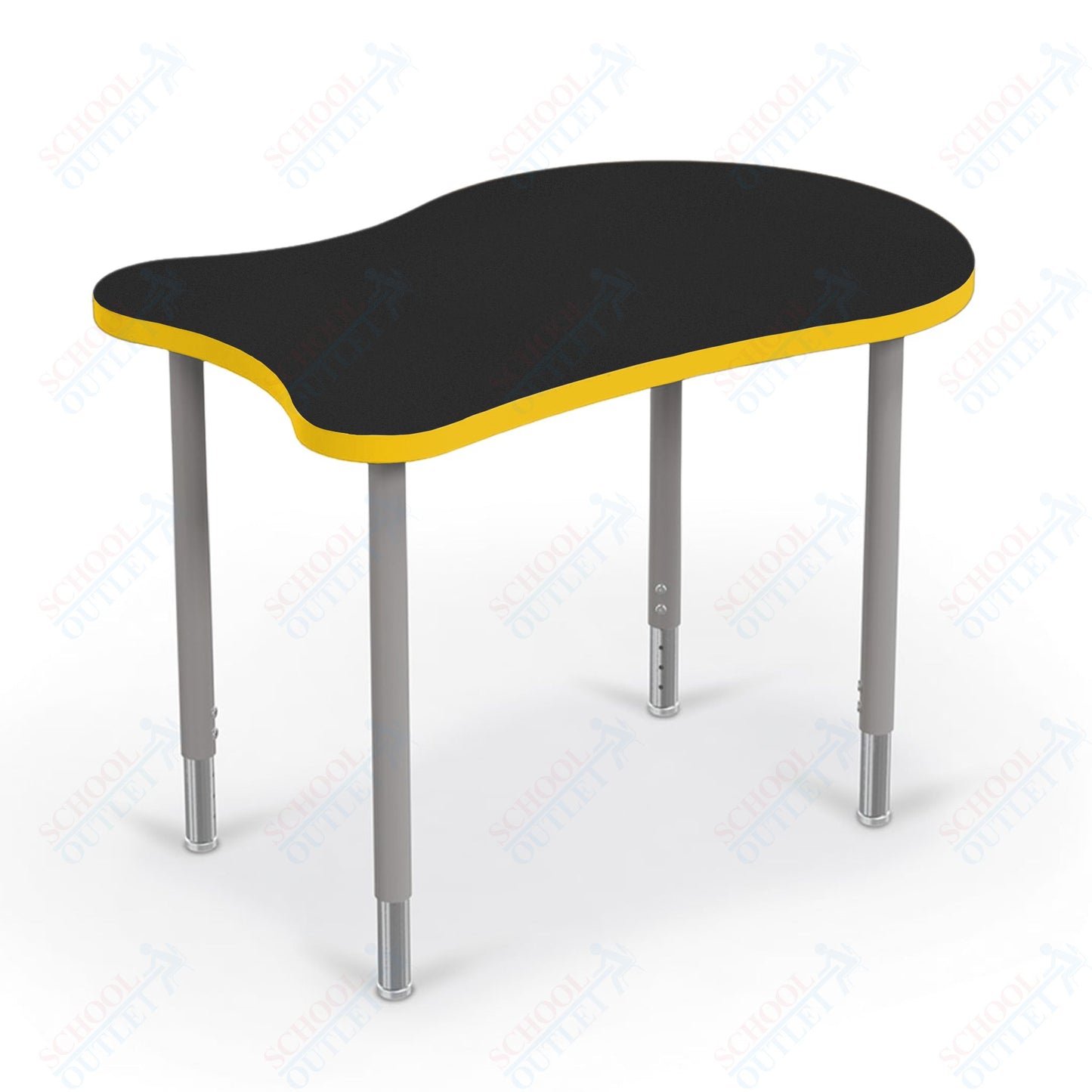 Mooreco Hierarchy Fender Standard Student Desk (Standard) Adjustable Height 22" - 32" - Platinum Legs