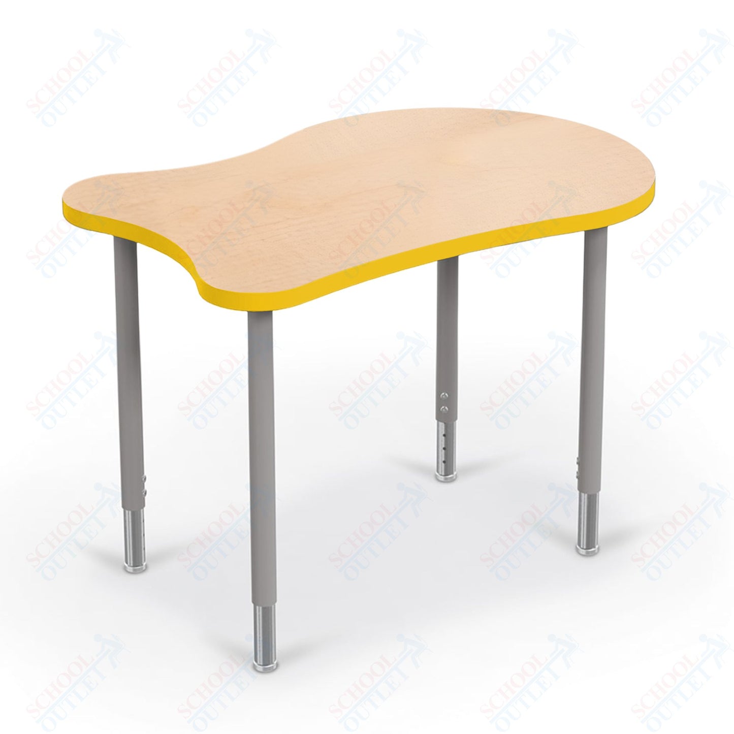 Mooreco Hierarchy Fender Standard Student Desk (Standard) Adjustable Height 22" - 32" - Platinum Legs