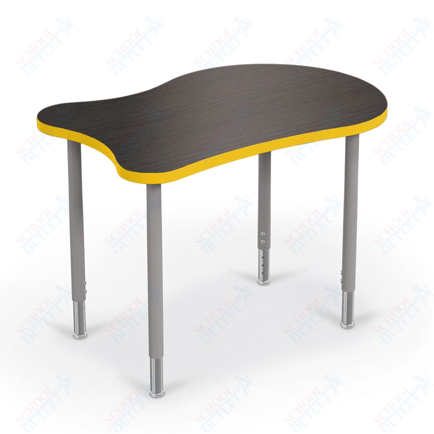 Mooreco Hierarchy Fender Standard Student Desk (Standard) Adjustable Height 22" - 32" - Platinum Legs