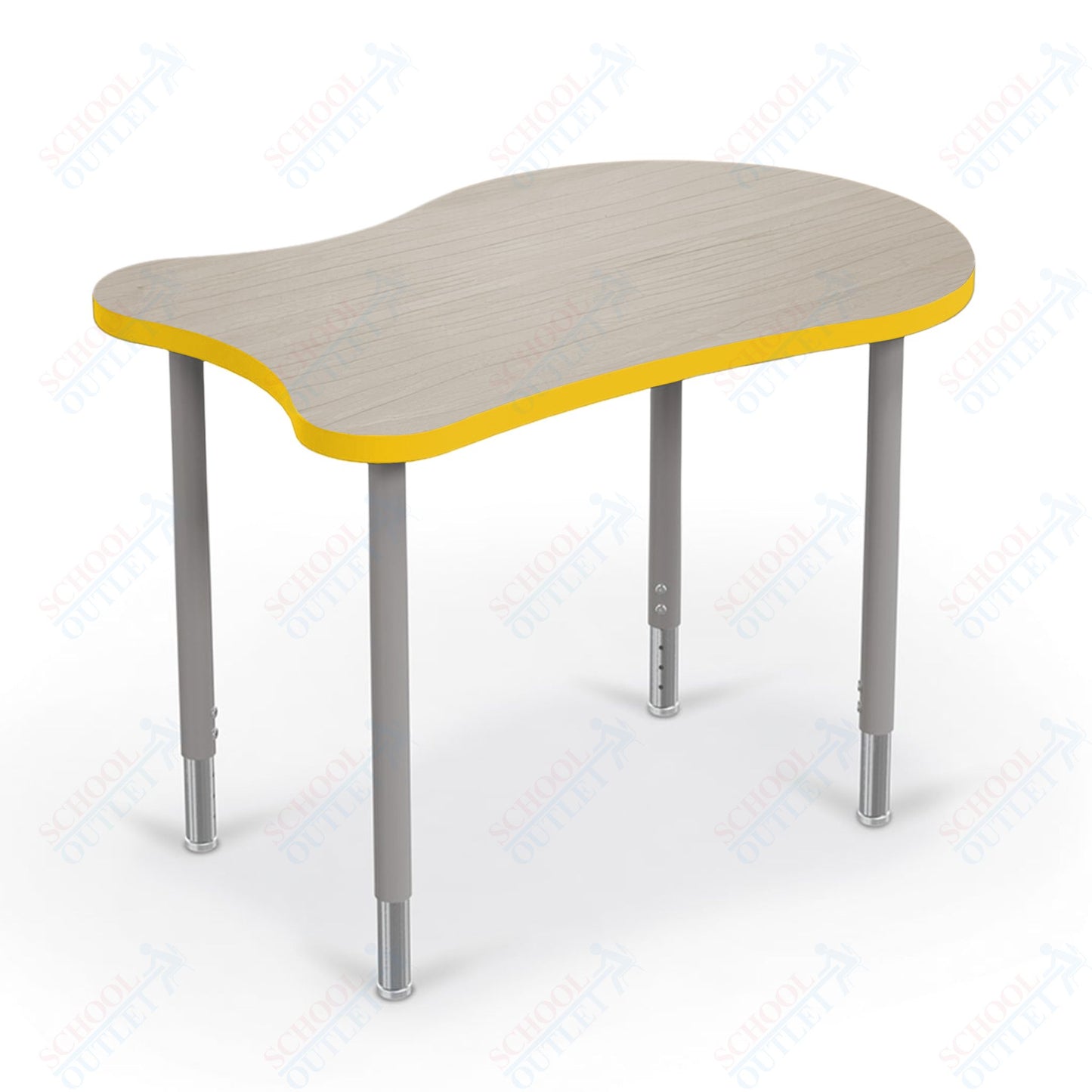 Mooreco Hierarchy Fender Standard Student Desk (Standard) Adjustable Height 22" - 32" - Platinum Legs