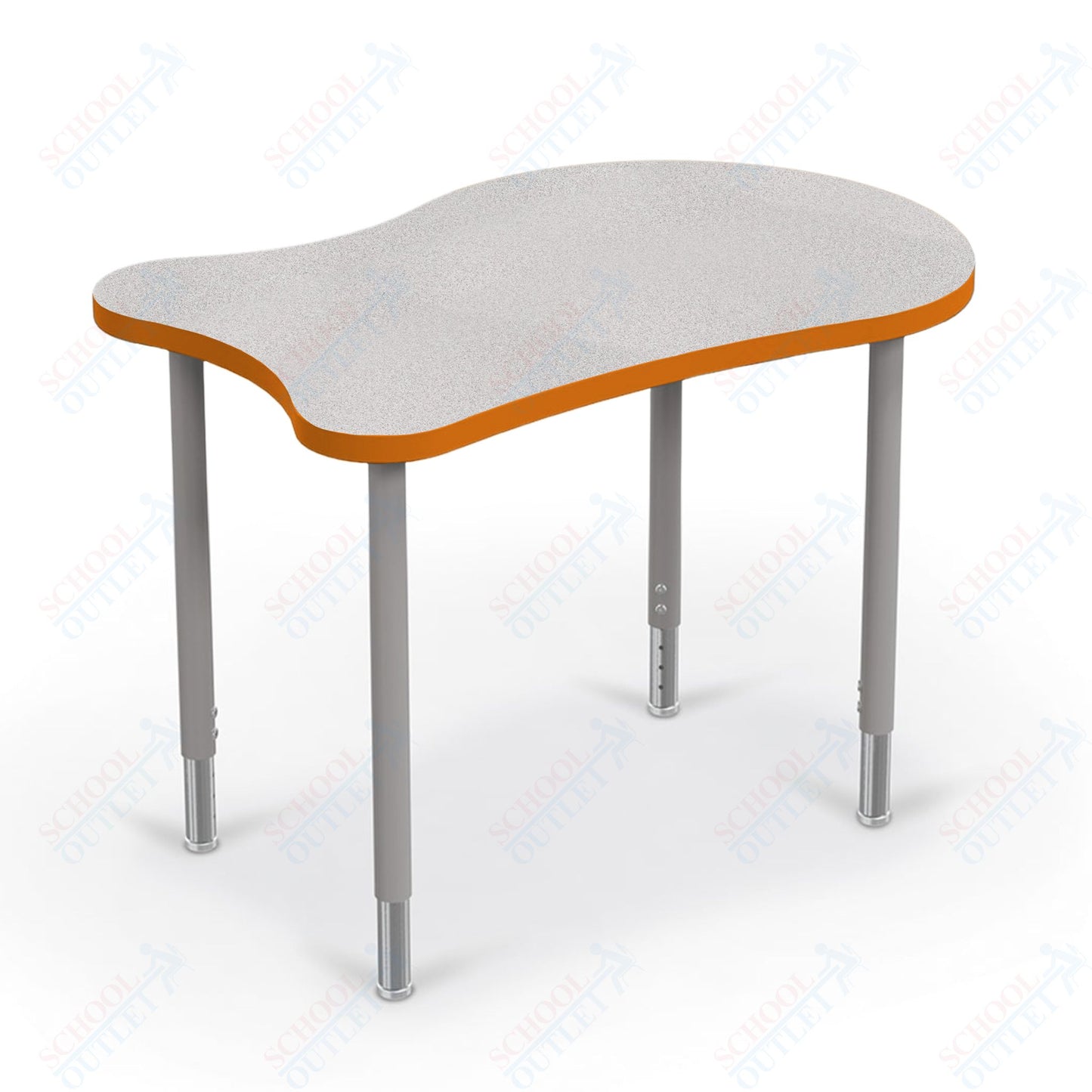 Mooreco Hierarchy Fender Standard Student Desk (Standard) Adjustable Height 22" - 32" - Platinum Legs