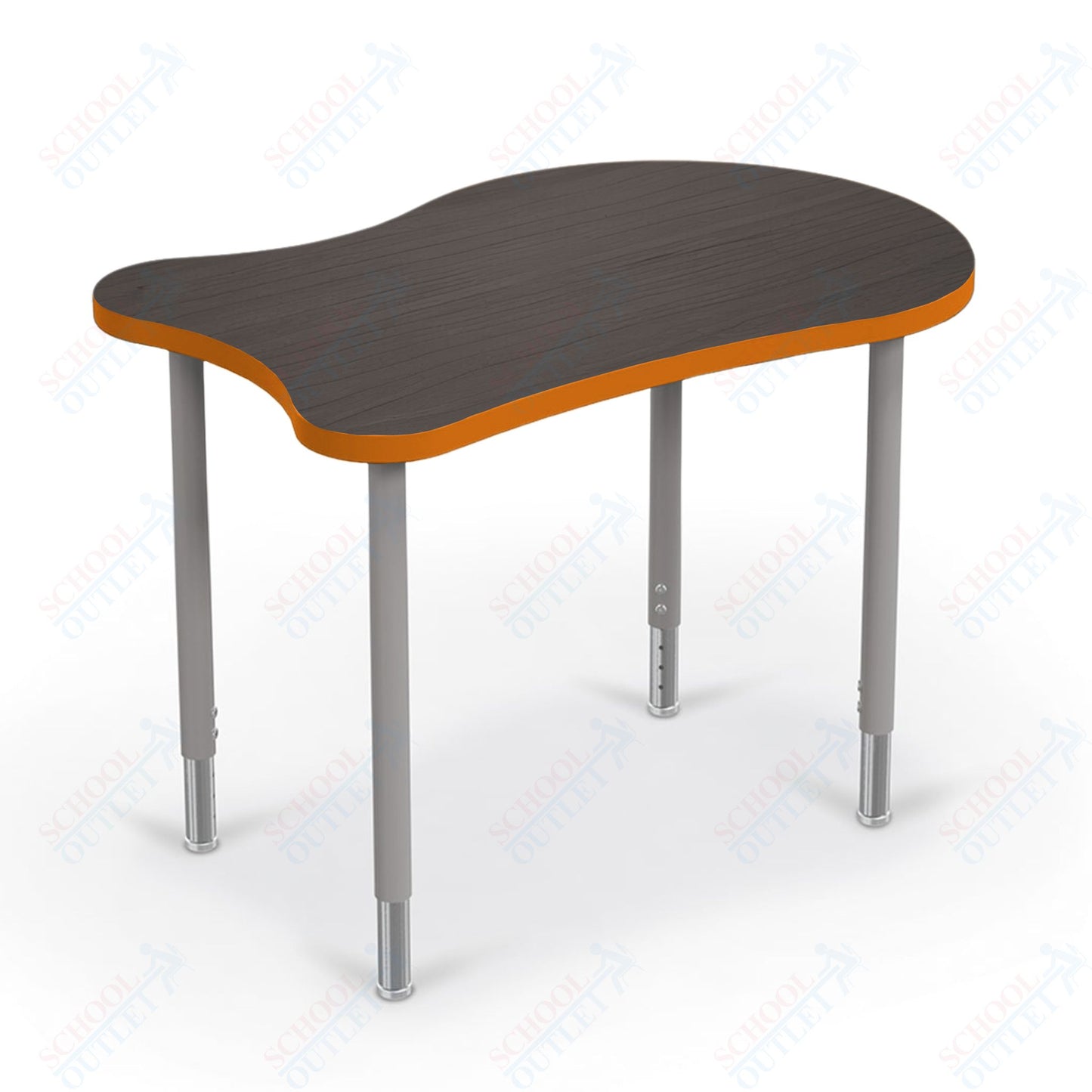 Mooreco Hierarchy Fender Standard Student Desk (Standard) Adjustable Height 22" - 32" - Platinum Legs