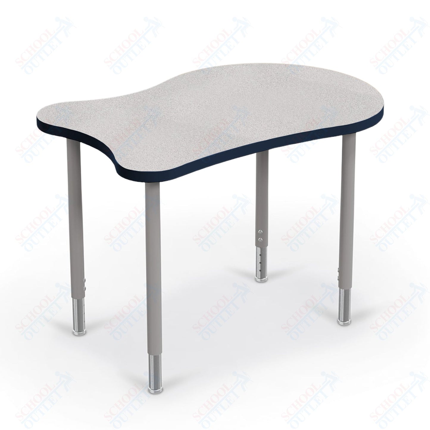 Mooreco Hierarchy Fender Standard Student Desk (Standard) Adjustable Height 22" - 32" - Platinum Legs