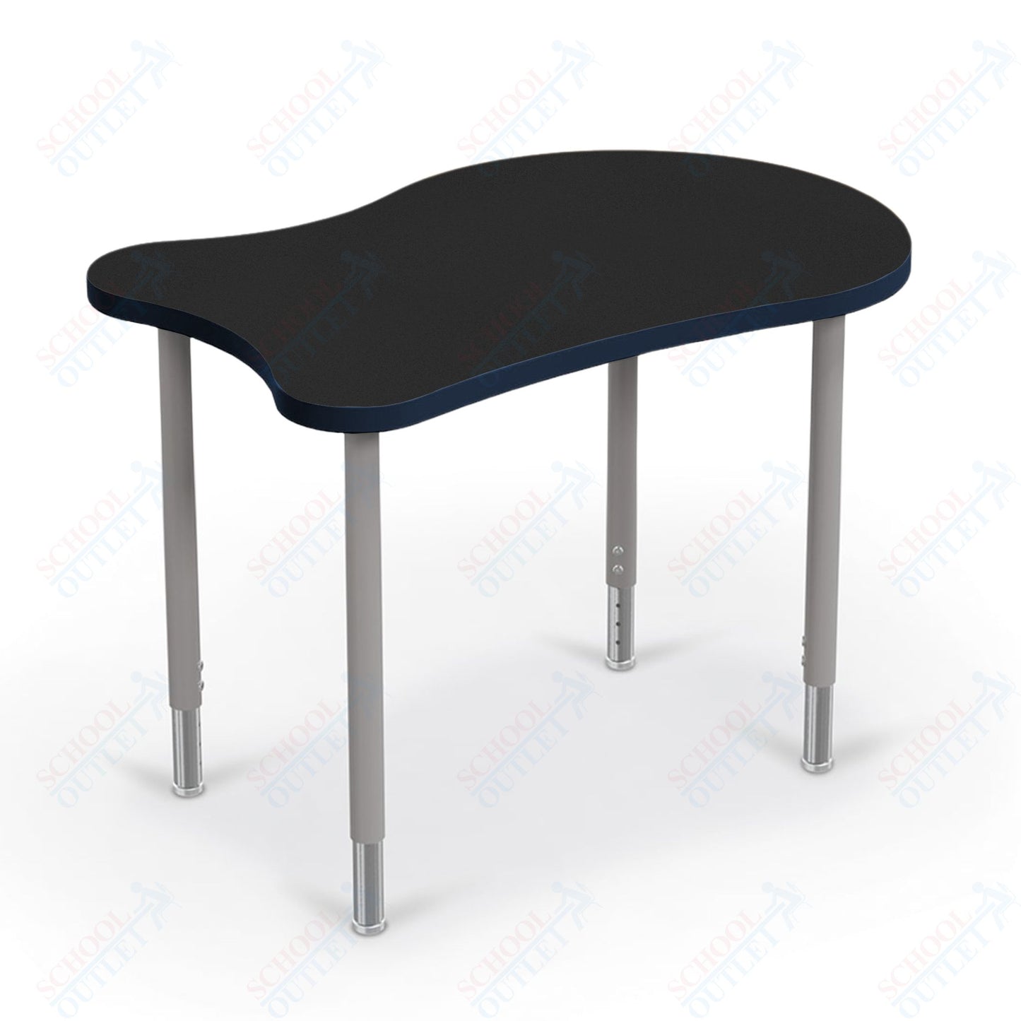 Mooreco Hierarchy Fender Standard Student Desk (Standard) Adjustable Height 22" - 32" - Platinum Legs