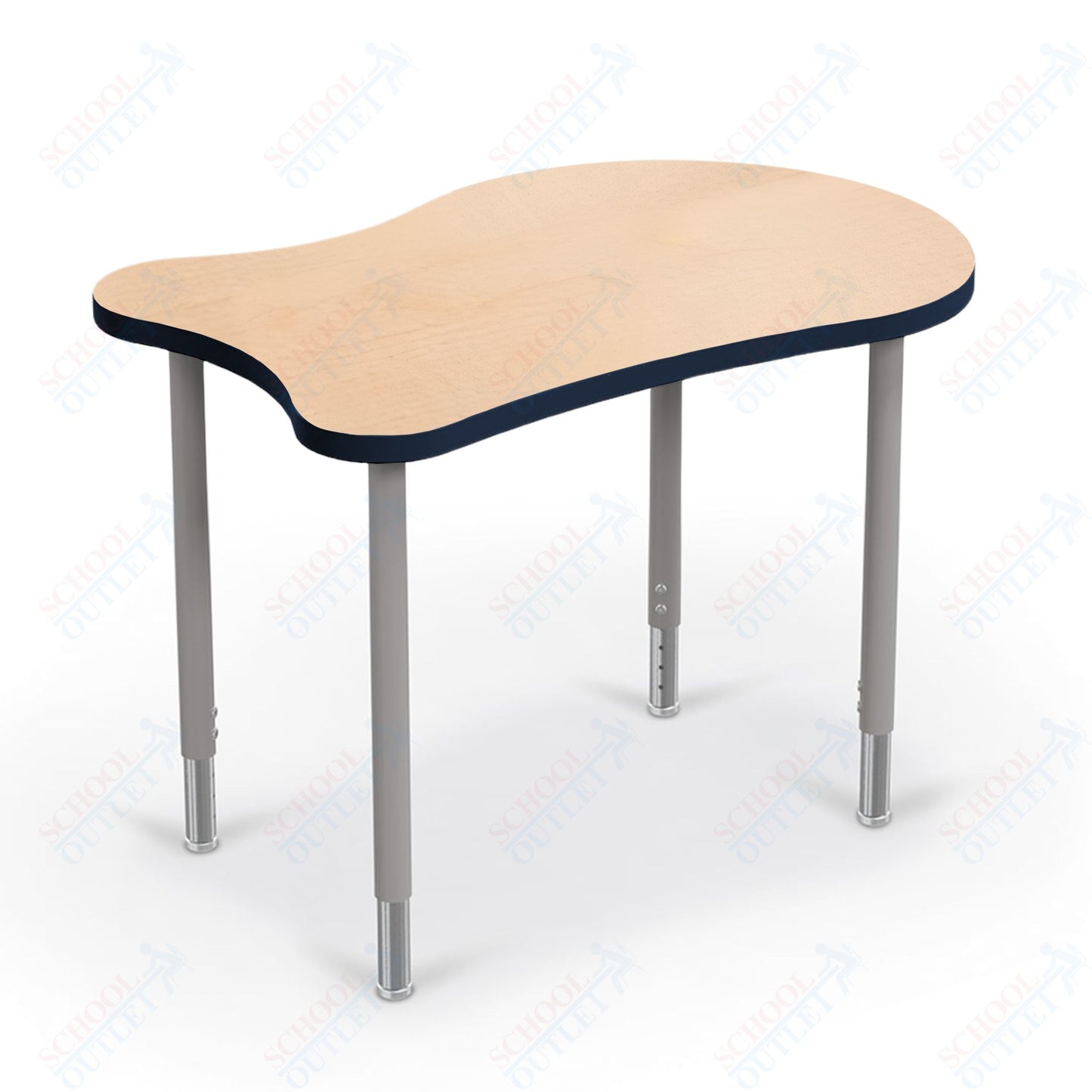 Mooreco Hierarchy Fender Standard Student Desk (Standard) Adjustable Height 22" - 32" - Platinum Legs