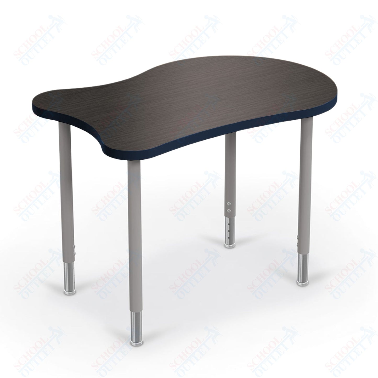 Mooreco Hierarchy Fender Standard Student Desk (Standard) Adjustable Height 22" - 32" - Platinum Legs