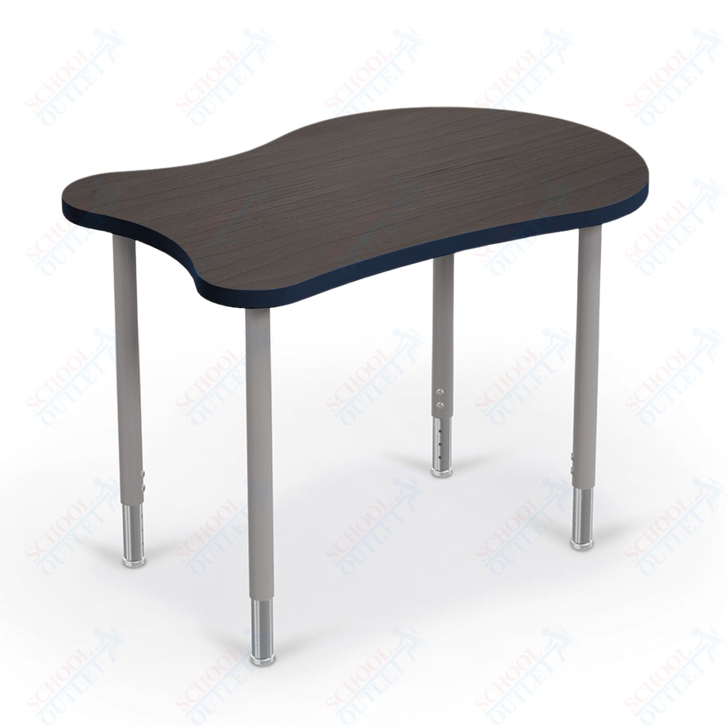 Mooreco Hierarchy Fender Standard Student Desk (Standard) Adjustable Height 22" - 32" - Platinum Legs