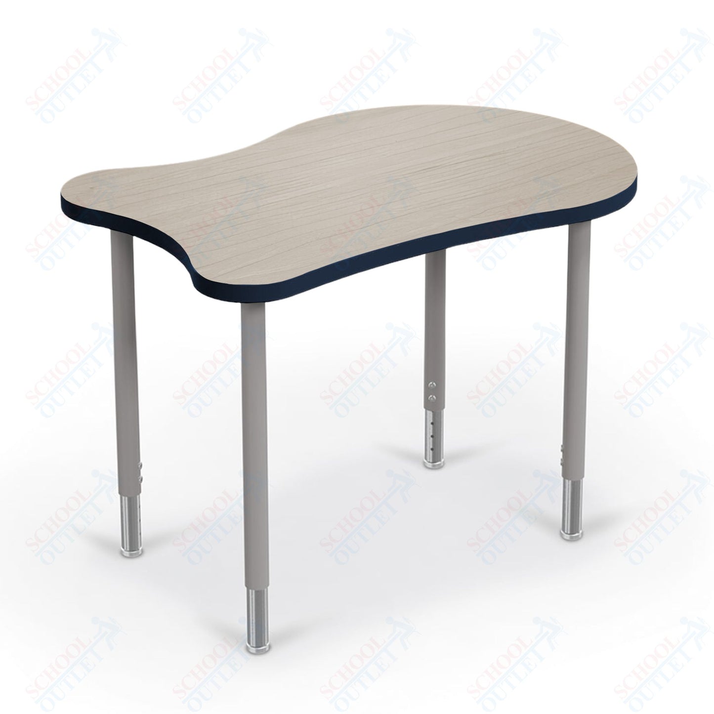 Mooreco Hierarchy Fender Standard Student Desk (Standard) Adjustable Height 22" - 32" - Platinum Legs