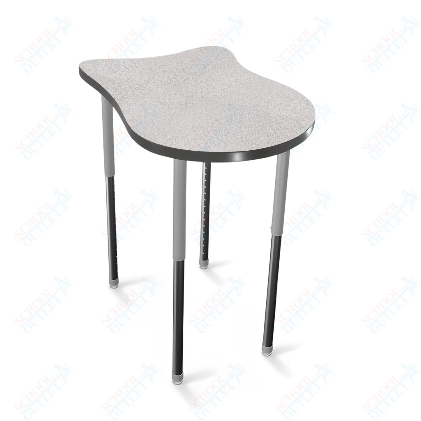 Mooreco Hierarchy Fender Stand Up Desk (Standard) Adjustable Height 27" - 42" - Standing Platinum Legs