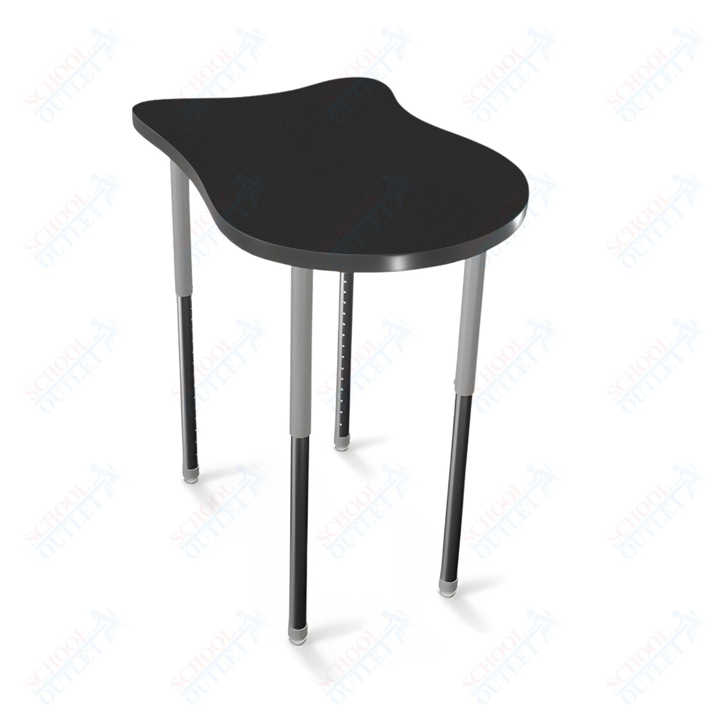 Mooreco Hierarchy Fender Stand Up Desk (Standard) Adjustable Height 27" - 42" - Standing Platinum Legs