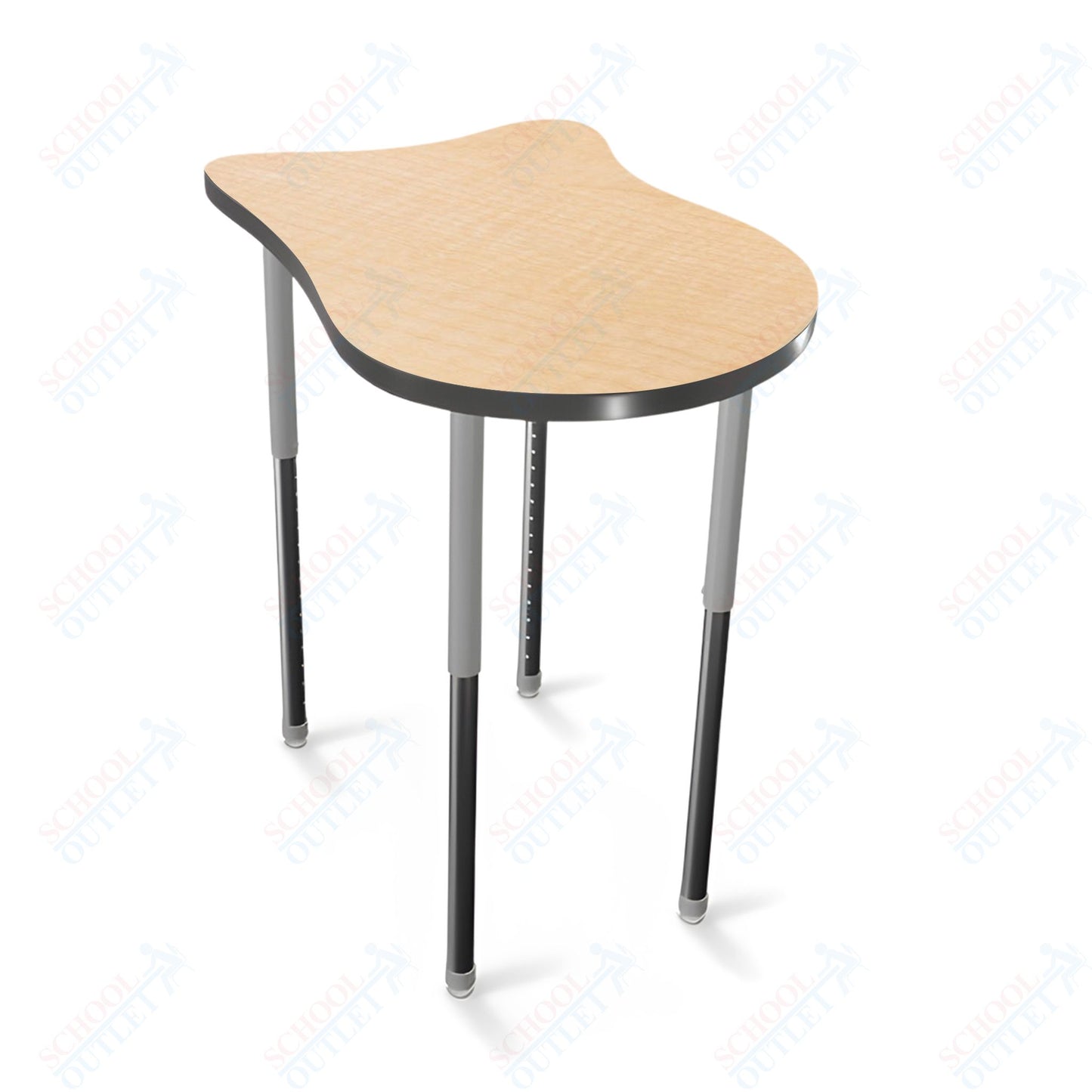 Mooreco Hierarchy Fender Stand Up Desk (Standard) Adjustable Height 27" - 42" - Standing Platinum Legs