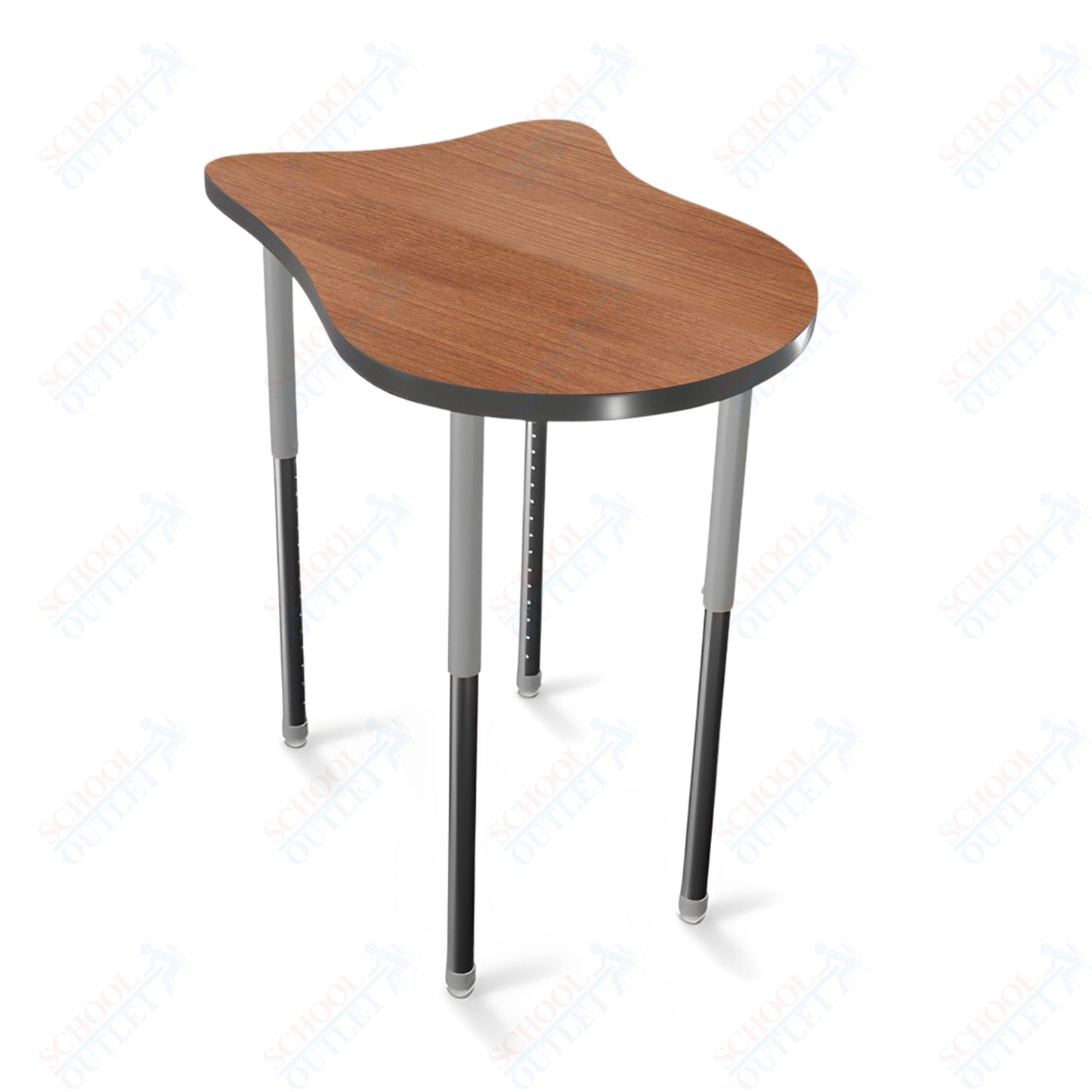 Mooreco Hierarchy Fender Stand Up Desk (Standard) Adjustable Height 27" - 42" - Standing Platinum Legs