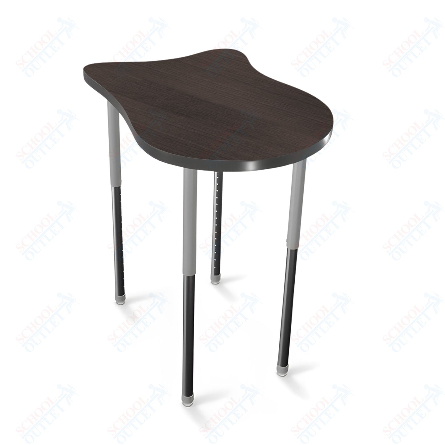Mooreco Hierarchy Fender Stand Up Desk (Standard) Adjustable Height 27" - 42" - Standing Platinum Legs