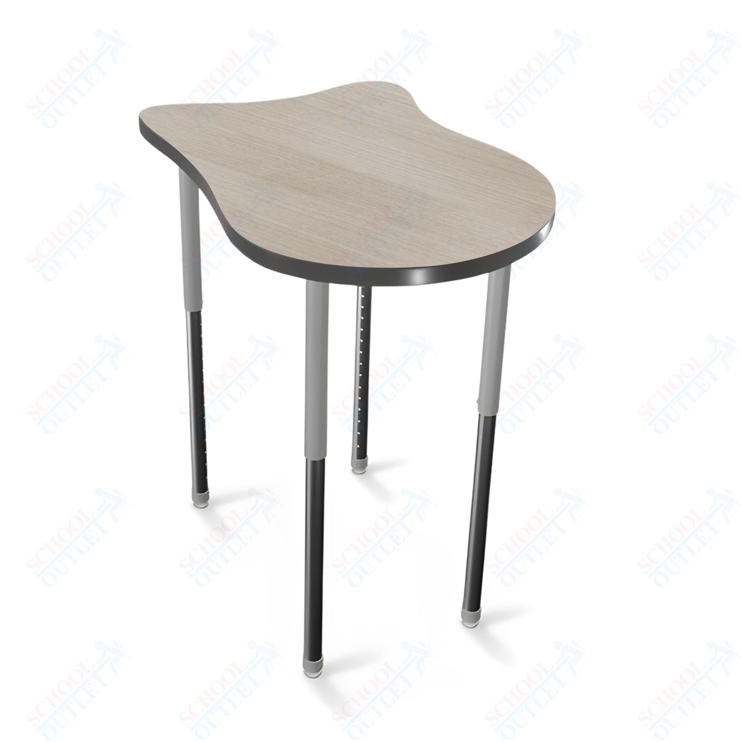 Mooreco Hierarchy Fender Stand Up Desk (Standard) Adjustable Height 27" - 42" - Standing Platinum Legs