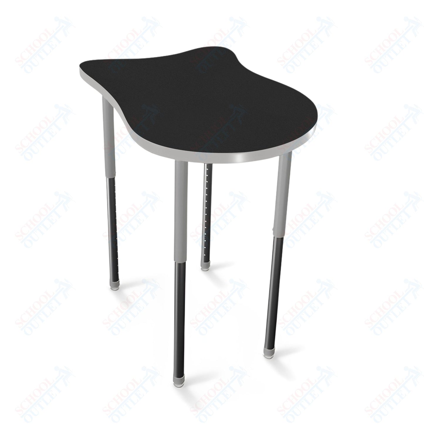 Mooreco Hierarchy Fender Stand Up Desk (Standard) Adjustable Height 27" - 42" - Standing Platinum Legs