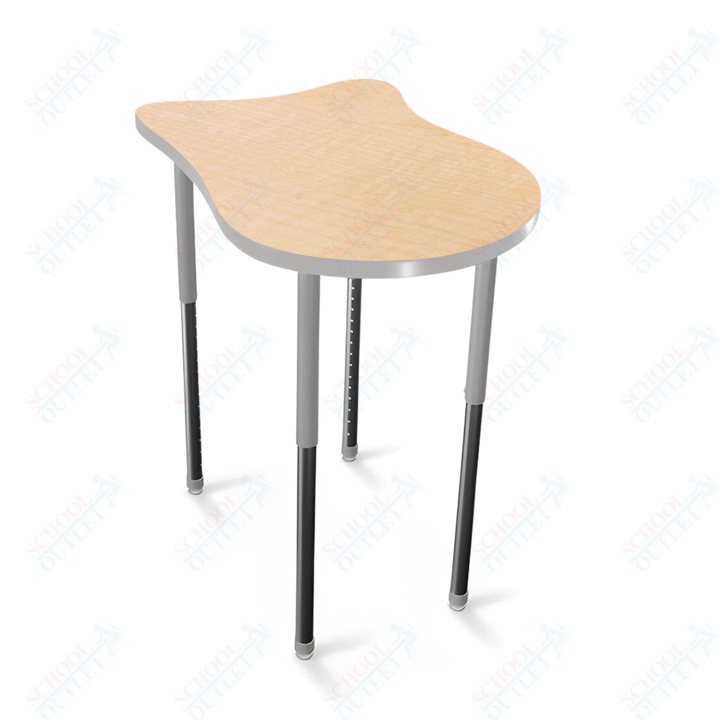 Mooreco Hierarchy Fender Stand Up Desk (Standard) Adjustable Height 27" - 42" - Standing Platinum Legs