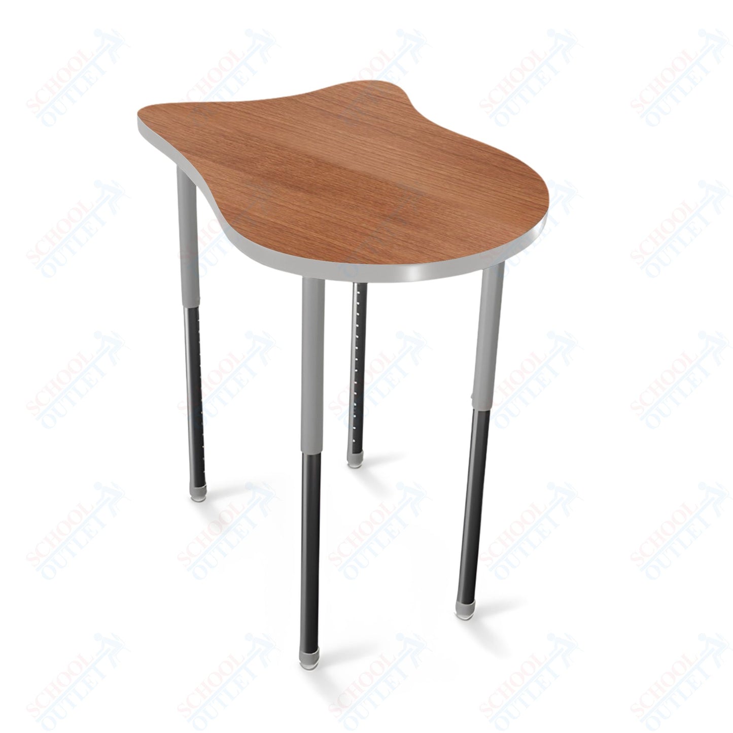 Mooreco Hierarchy Fender Stand Up Desk (Standard) Adjustable Height 27" - 42" - Standing Platinum Legs