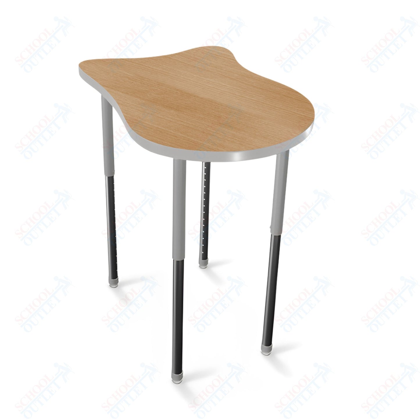 Mooreco Hierarchy Fender Stand Up Desk (Standard) Adjustable Height 27" - 42" - Standing Platinum Legs