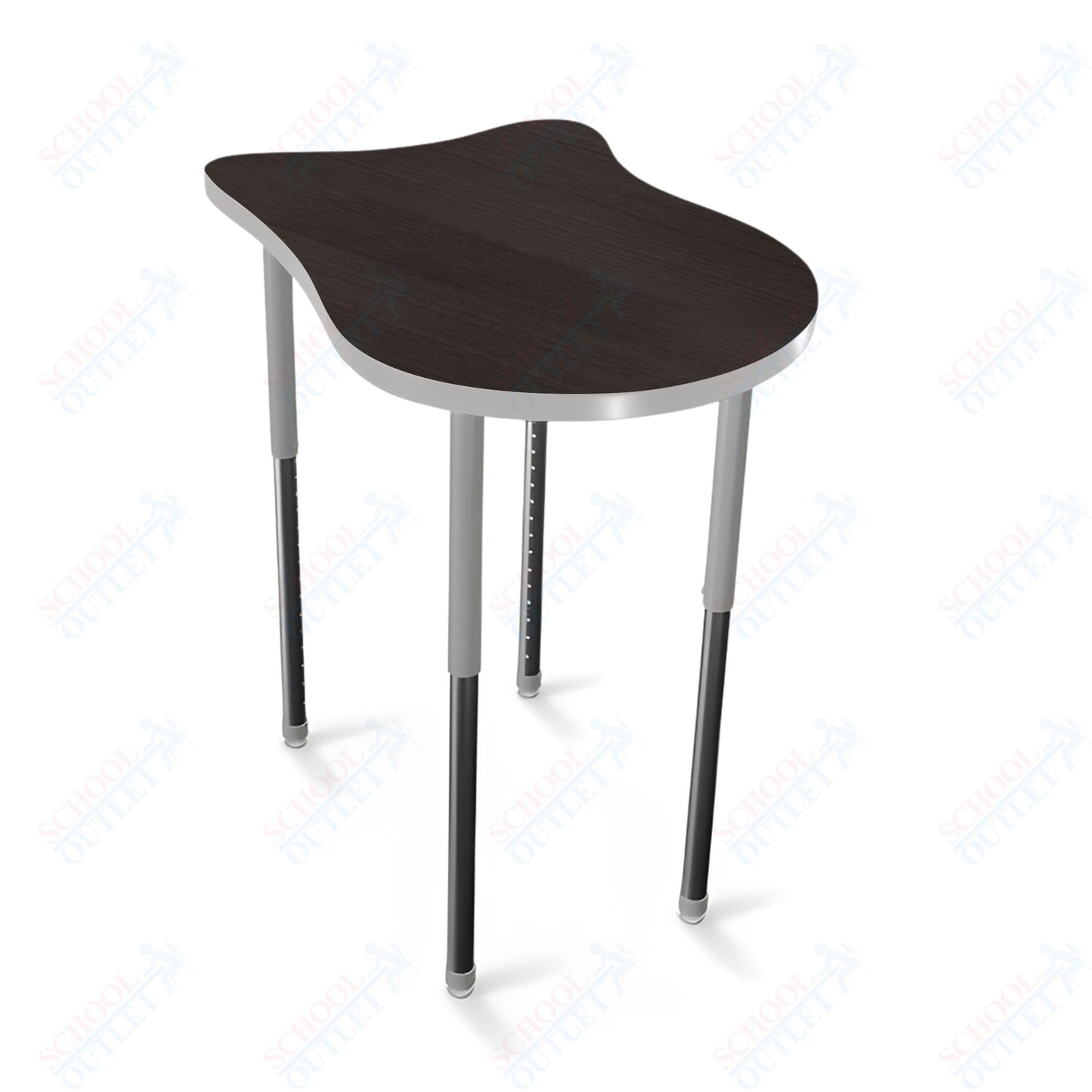 Mooreco Hierarchy Fender Stand Up Desk (Standard) Adjustable Height 27" - 42" - Standing Platinum Legs
