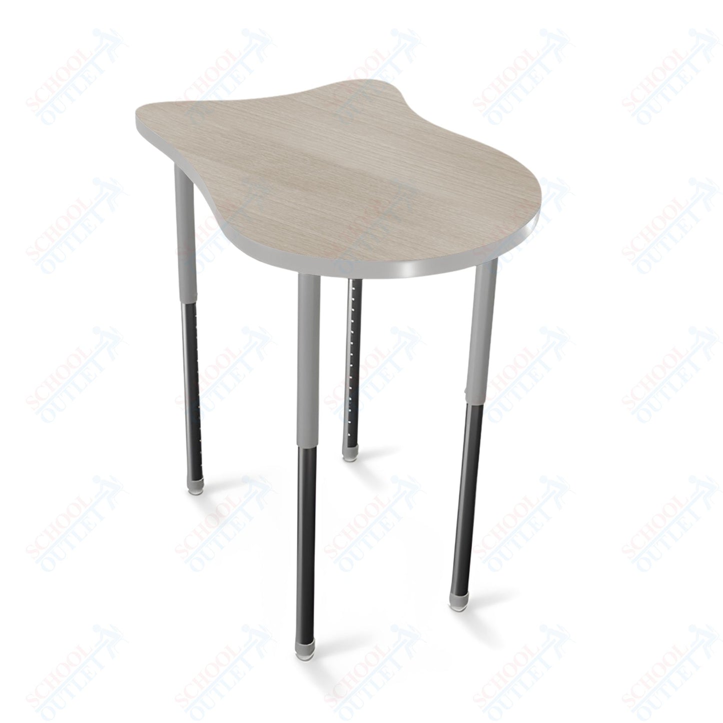 Mooreco Hierarchy Fender Stand Up Desk (Standard) Adjustable Height 27" - 42" - Standing Platinum Legs