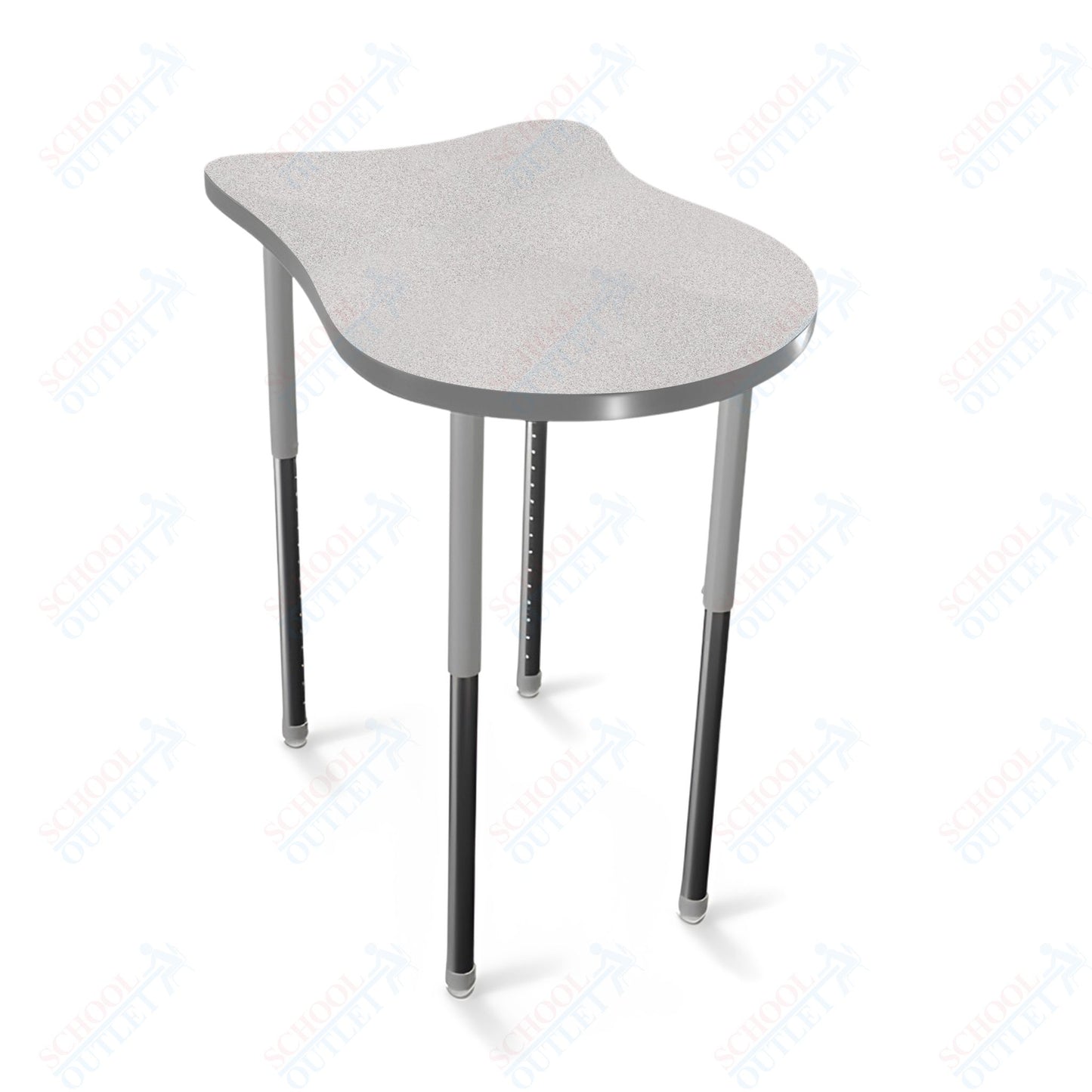 Mooreco Hierarchy Fender Stand Up Desk (Standard) Adjustable Height 27" - 42" - Standing Platinum Legs