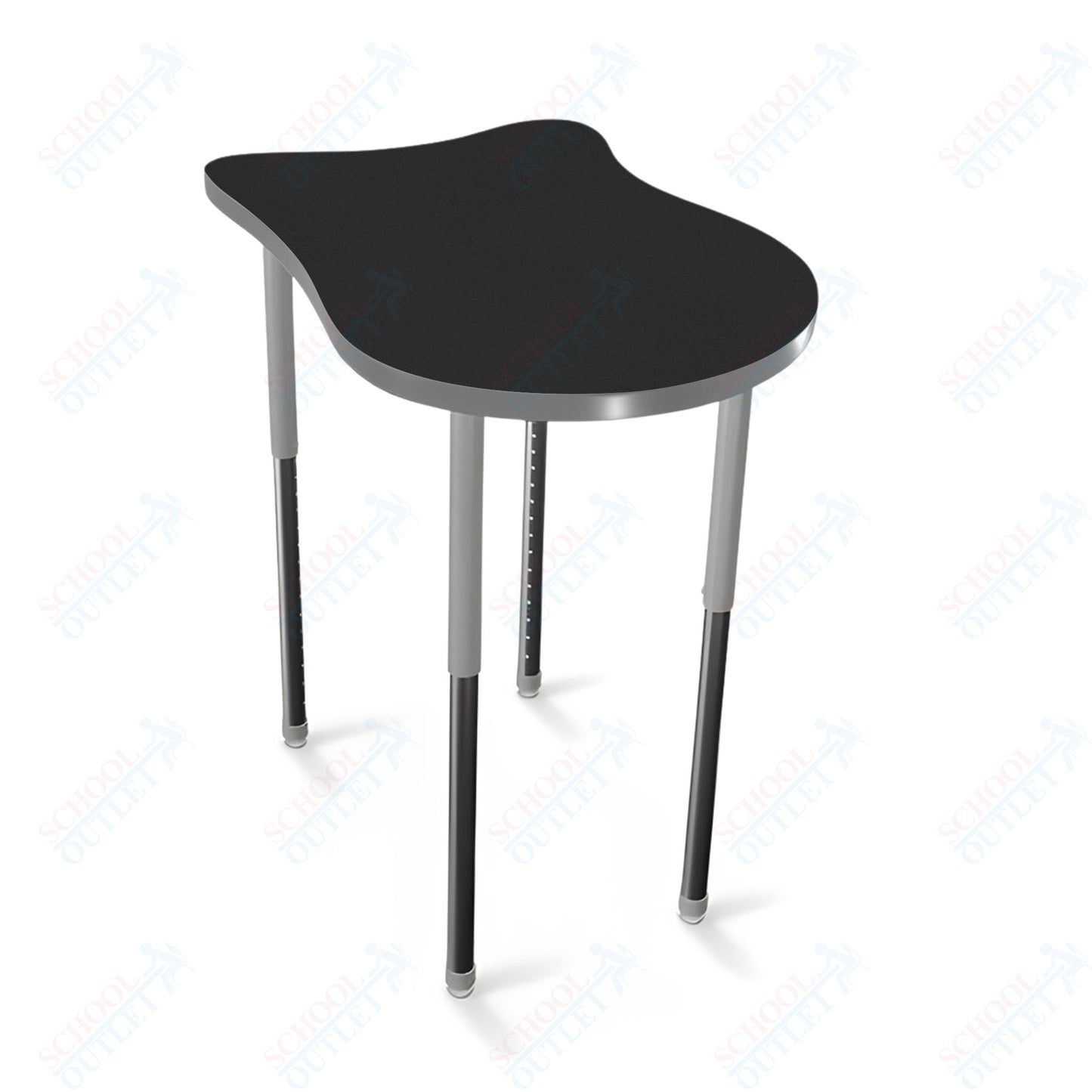 Mooreco Hierarchy Fender Stand Up Desk (Standard) Adjustable Height 27" - 42" - Standing Platinum Legs