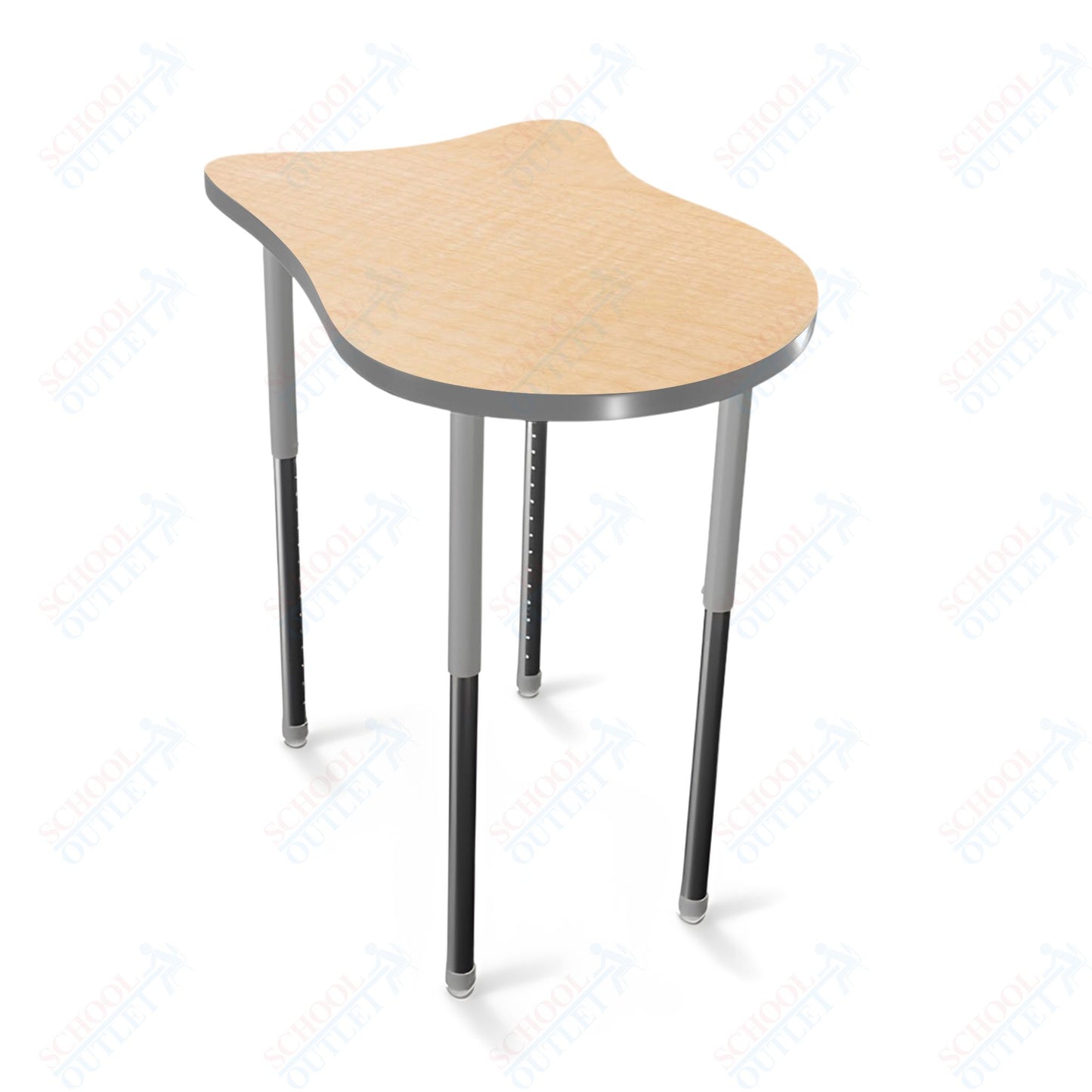 Mooreco Hierarchy Fender Stand Up Desk (Standard) Adjustable Height 27" - 42" - Standing Platinum Legs