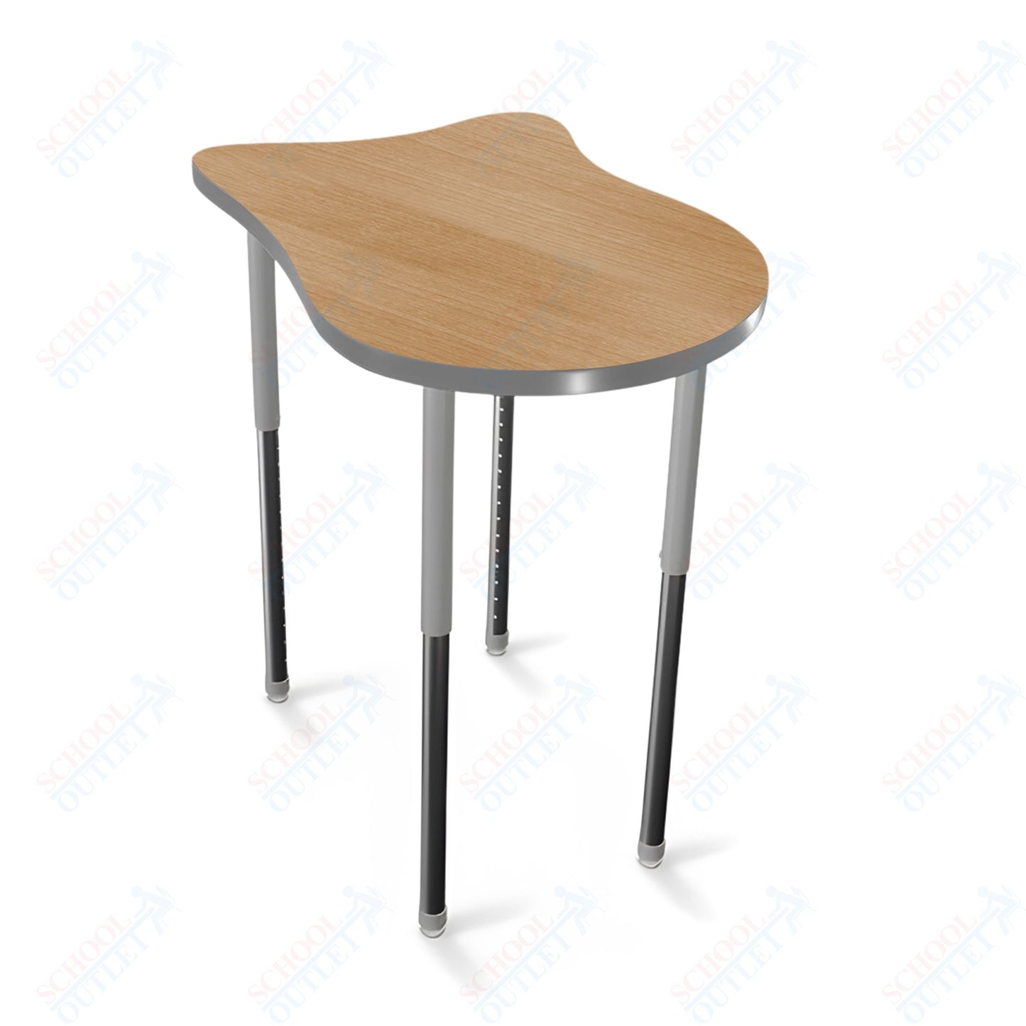 Mooreco Hierarchy Fender Stand Up Desk (Standard) Adjustable Height 27" - 42" - Standing Platinum Legs