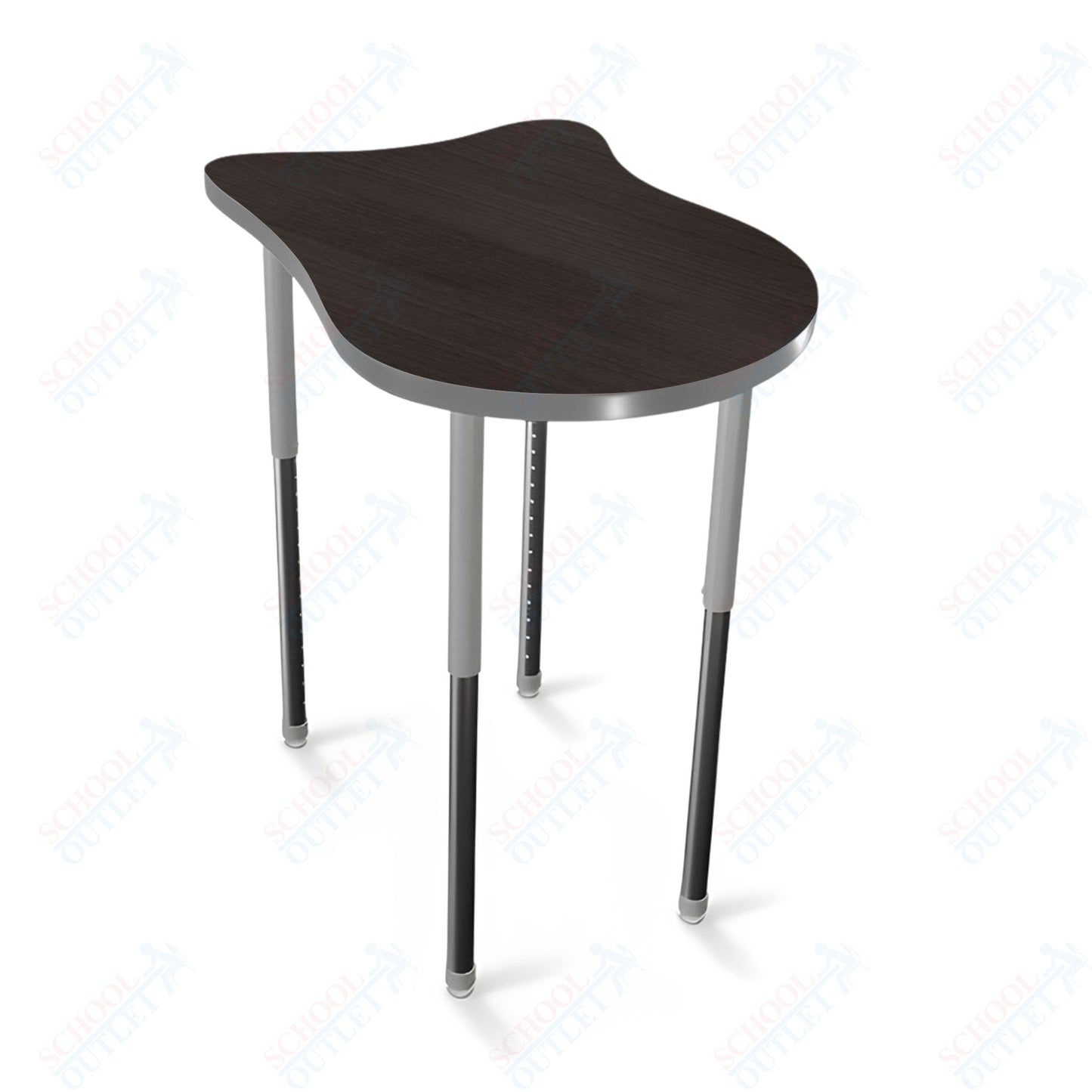 Mooreco Hierarchy Fender Stand Up Desk (Standard) Adjustable Height 27" - 42" - Standing Platinum Legs