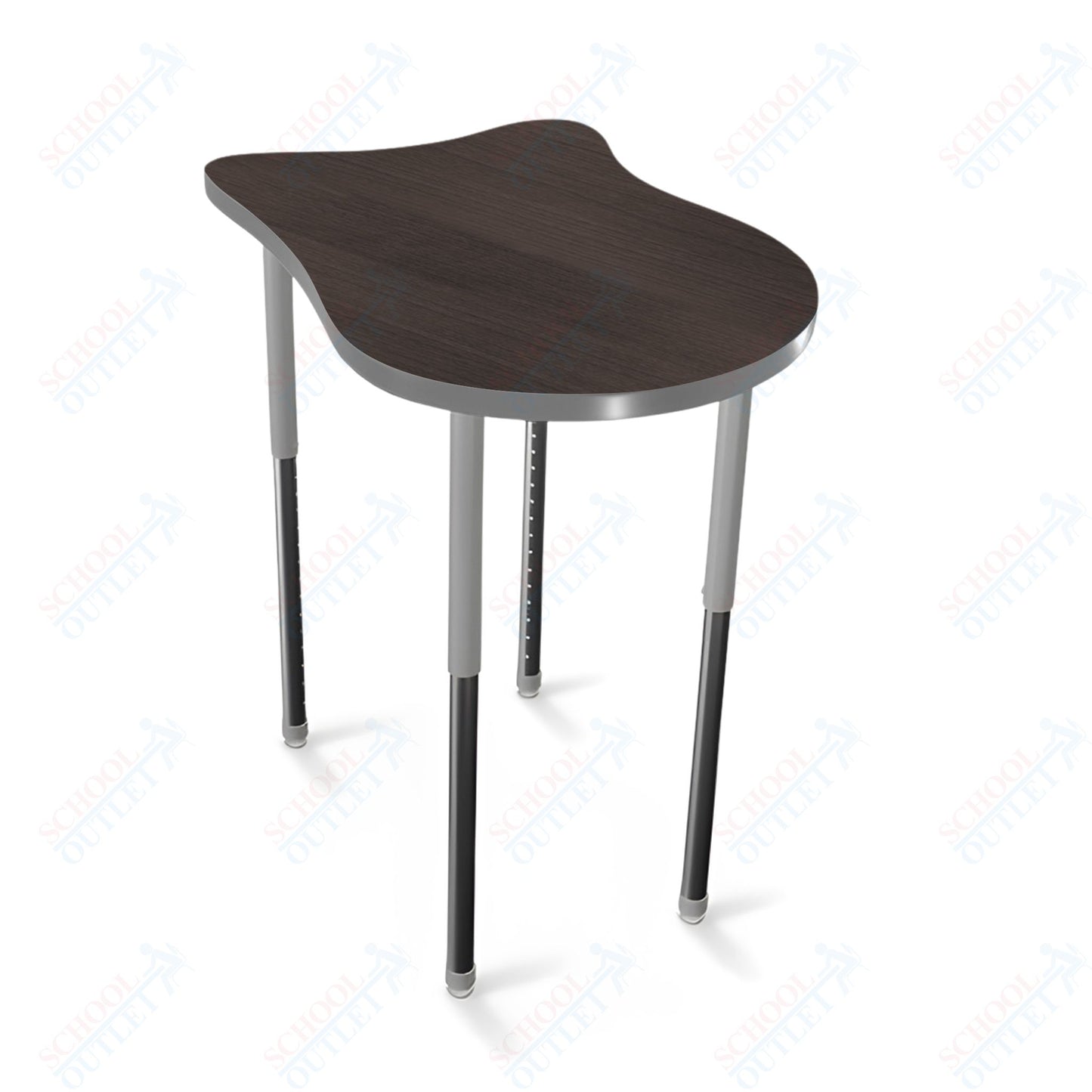 Mooreco Hierarchy Fender Stand Up Desk (Standard) Adjustable Height 27" - 42" - Standing Platinum Legs