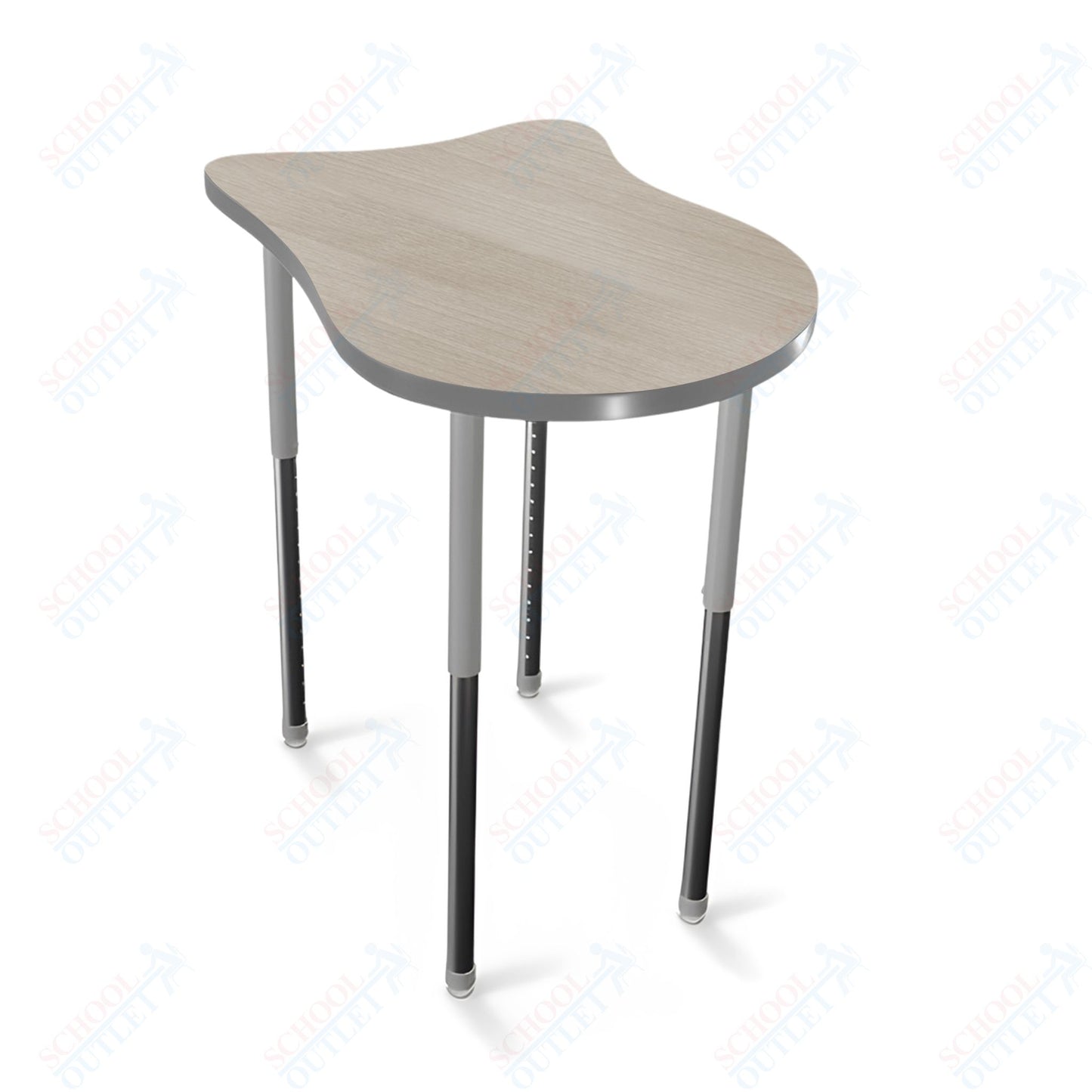 Mooreco Hierarchy Fender Stand Up Desk (Standard) Adjustable Height 27" - 42" - Standing Platinum Legs