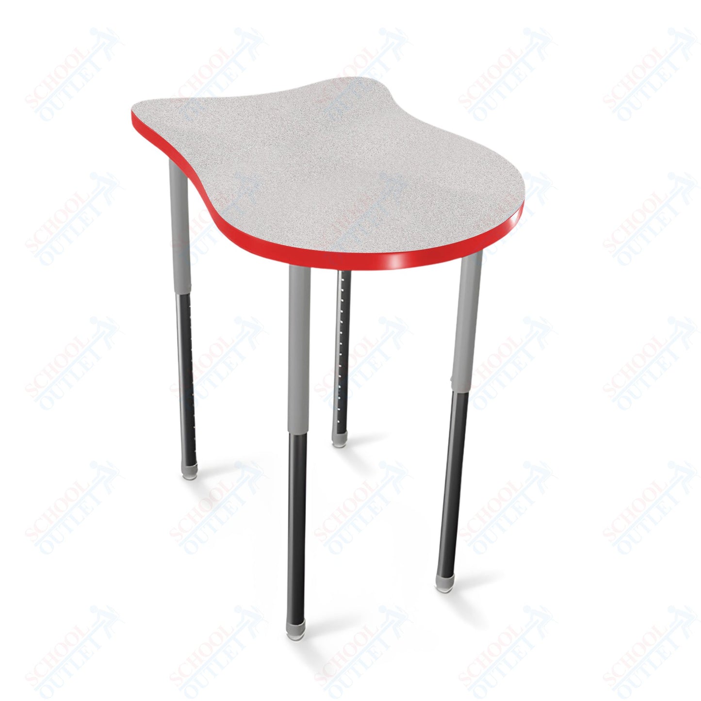 Mooreco Hierarchy Fender Stand Up Desk (Standard) Adjustable Height 27" - 42" - Standing Platinum Legs
