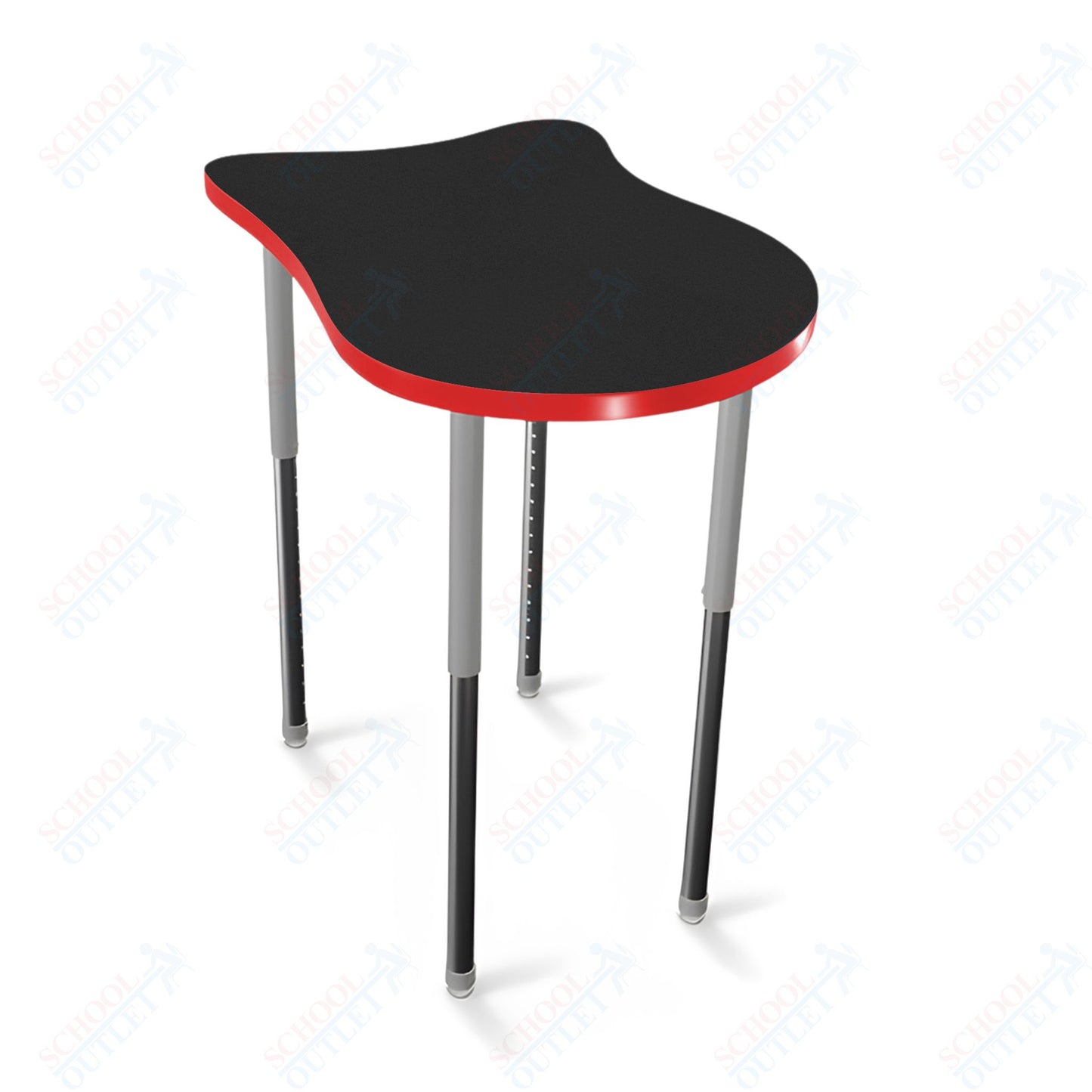 Mooreco Hierarchy Fender Stand Up Desk (Standard) Adjustable Height 27" - 42" - Standing Platinum Legs