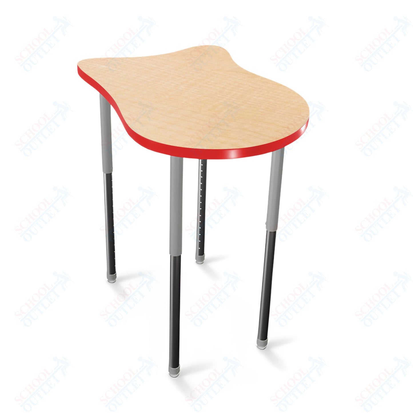 Mooreco Hierarchy Fender Stand Up Desk (Standard) Adjustable Height 27" - 42" - Standing Platinum Legs