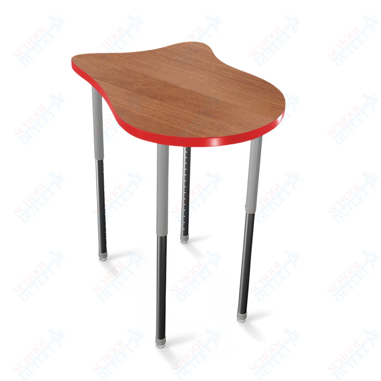 Mooreco Hierarchy Fender Stand Up Desk (Standard) Adjustable Height 27" - 42" - Standing Platinum Legs