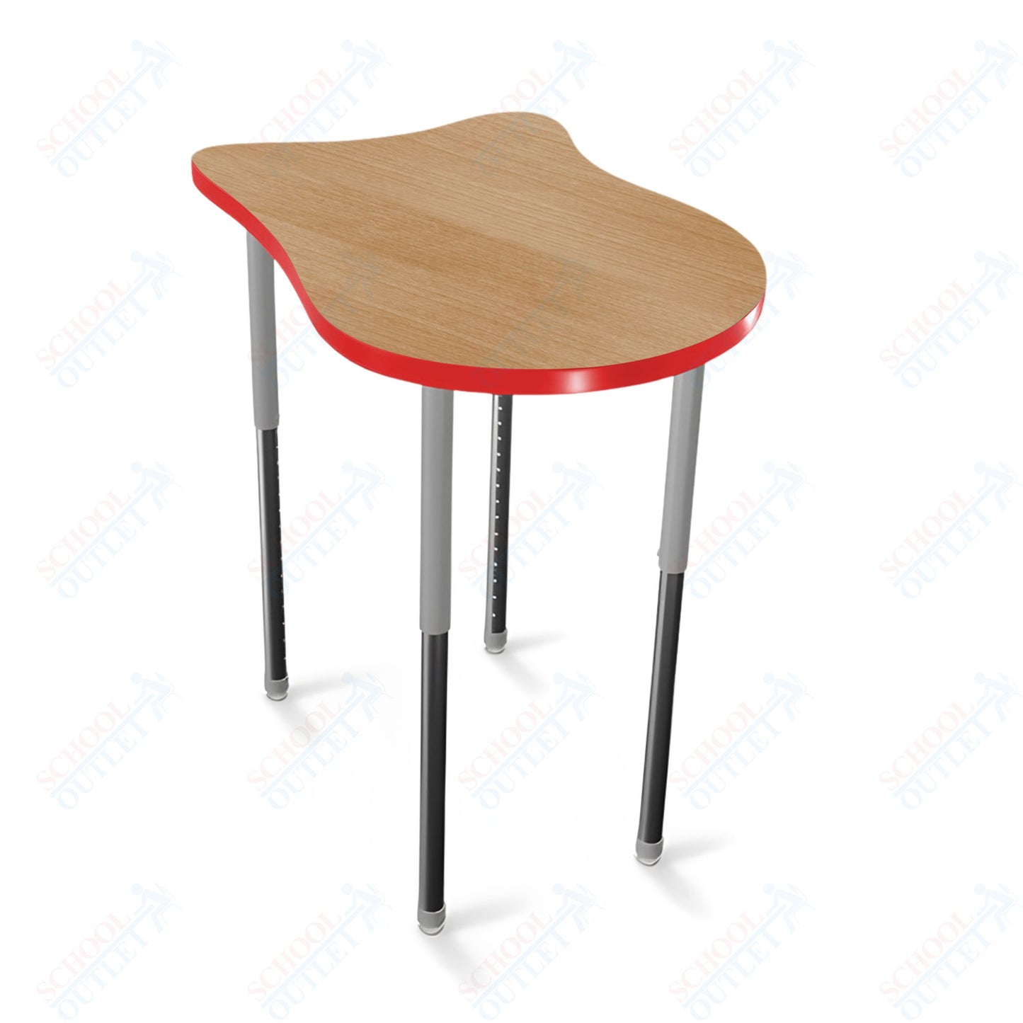 Mooreco Hierarchy Fender Stand Up Desk (Standard) Adjustable Height 27" - 42" - Standing Platinum Legs