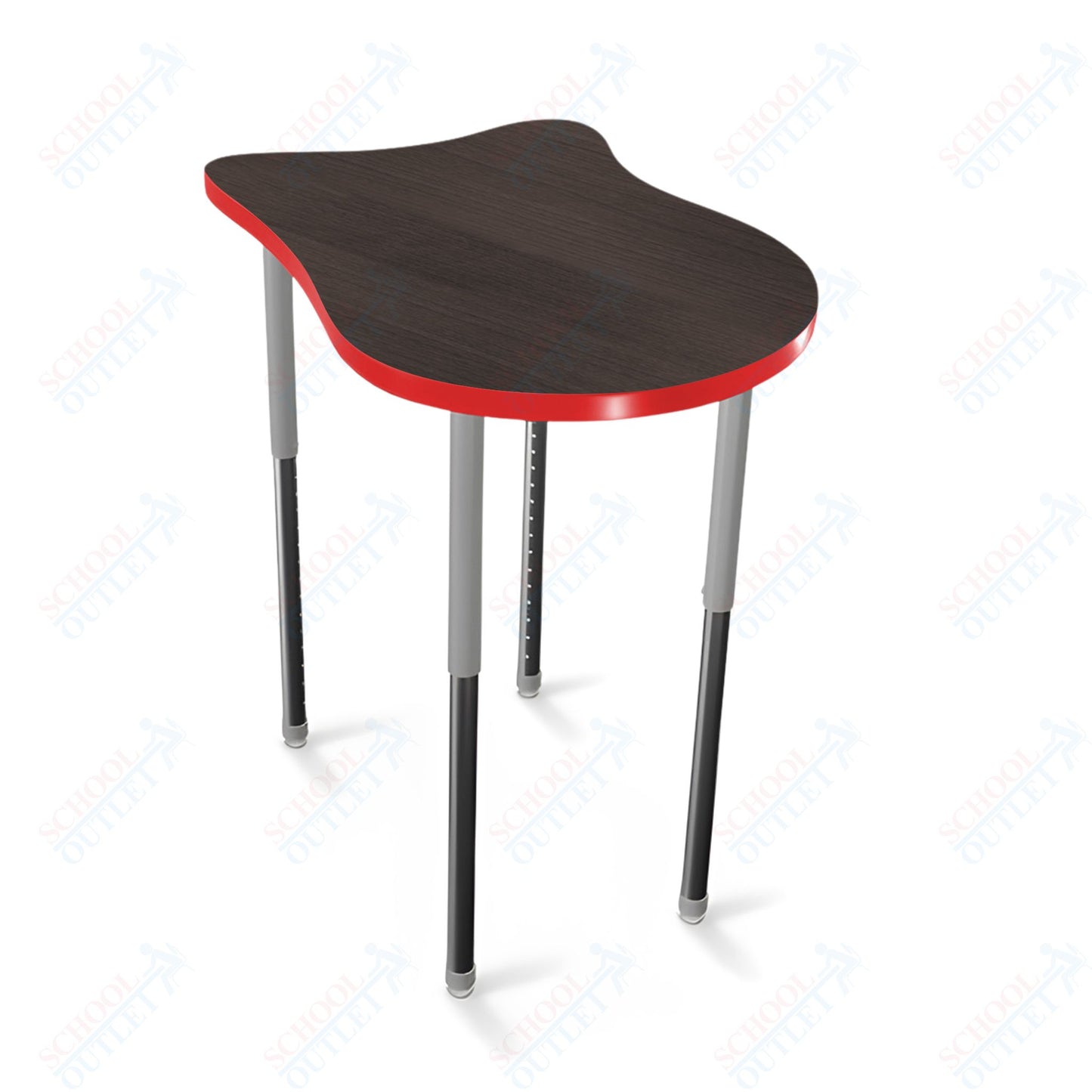 Mooreco Hierarchy Fender Stand Up Desk (Standard) Adjustable Height 27" - 42" - Standing Platinum Legs