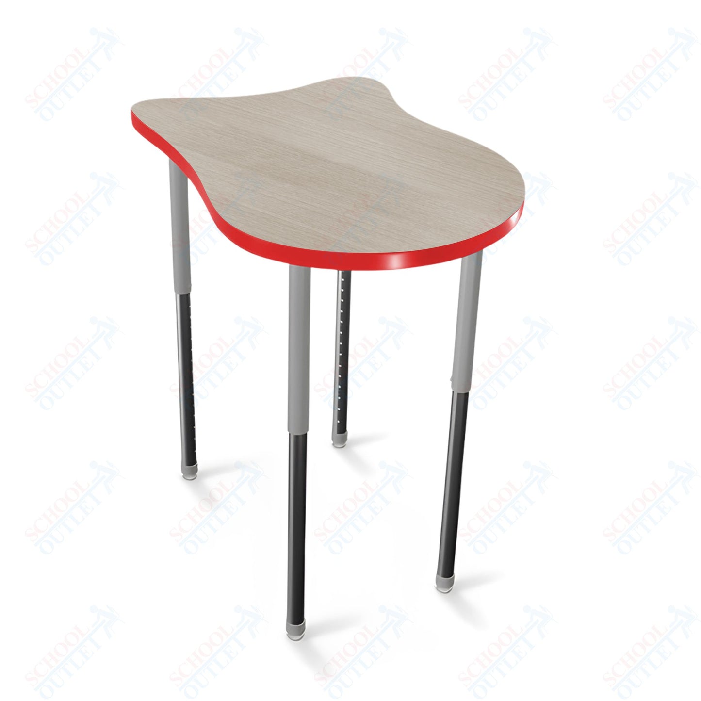 Mooreco Hierarchy Fender Stand Up Desk (Standard) Adjustable Height 27" - 42" - Standing Platinum Legs