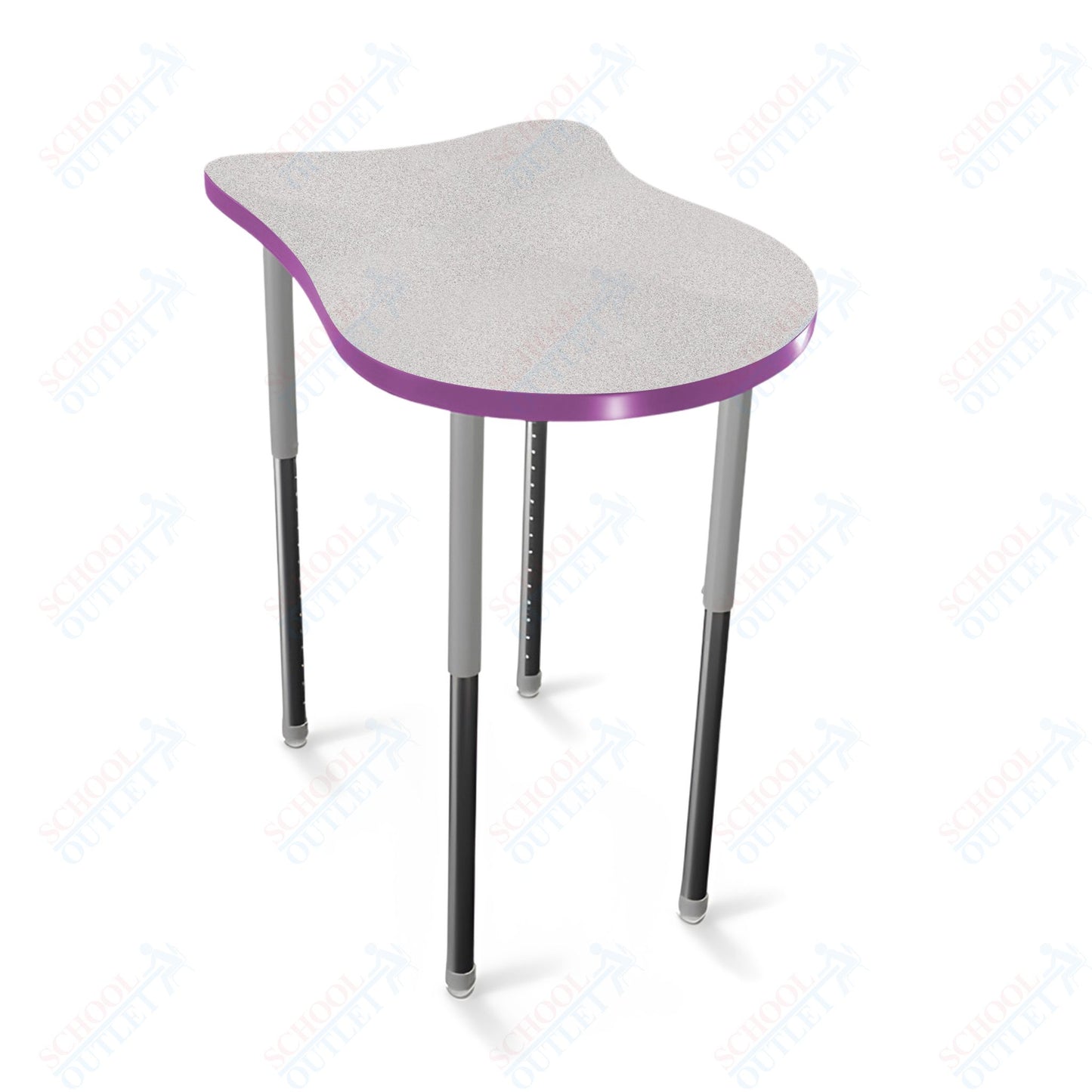 Mooreco Hierarchy Fender Stand Up Desk (Standard) Adjustable Height 27" - 42" - Standing Platinum Legs