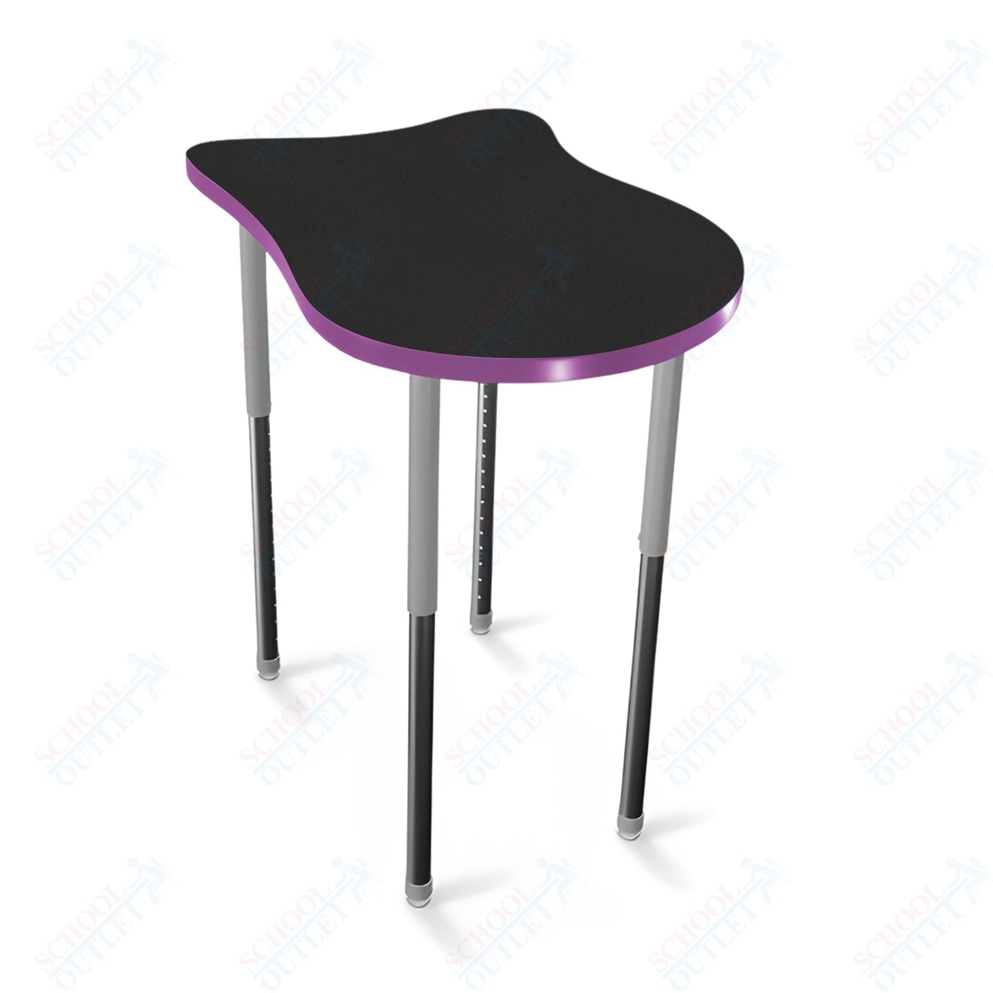 Mooreco Hierarchy Fender Stand Up Desk (Standard) Adjustable Height 27" - 42" - Standing Platinum Legs