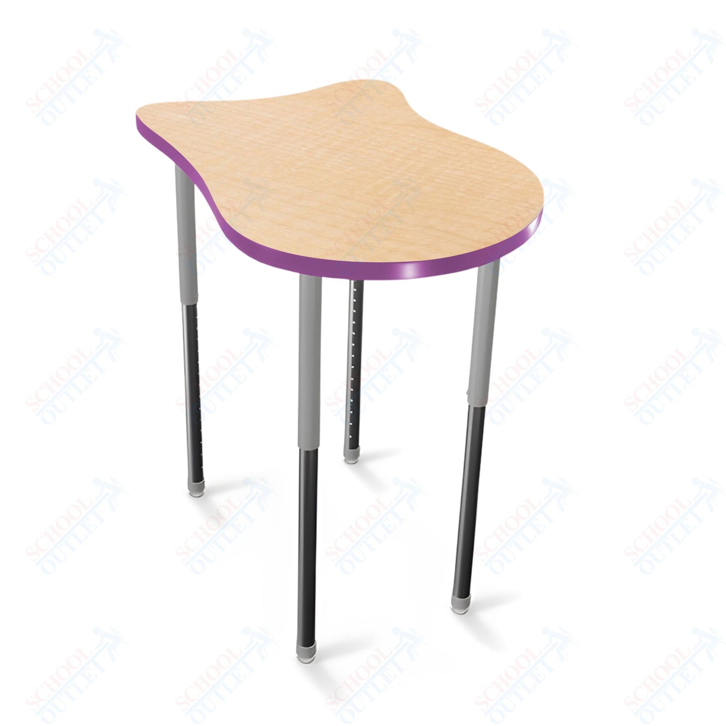 Mooreco Hierarchy Fender Stand Up Desk (Standard) Adjustable Height 27" - 42" - Standing Platinum Legs