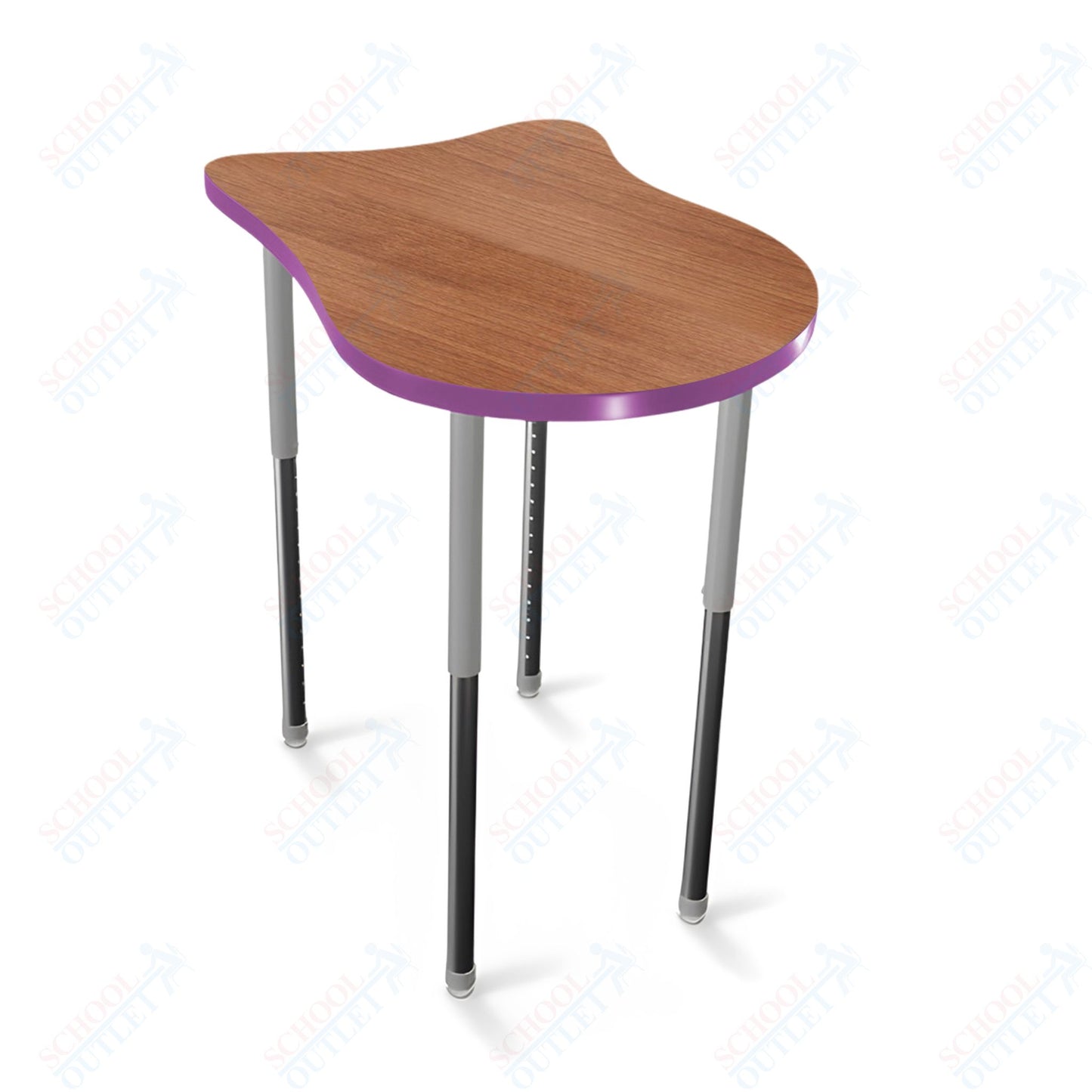 Mooreco Hierarchy Fender Stand Up Desk (Standard) Adjustable Height 27" - 42" - Standing Platinum Legs