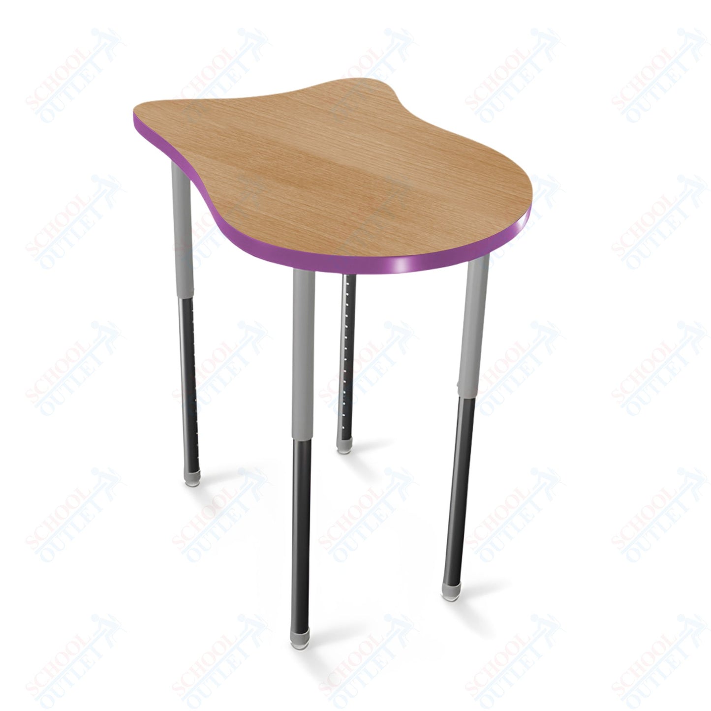 Mooreco Hierarchy Fender Stand Up Desk (Standard) Adjustable Height 27" - 42" - Standing Platinum Legs