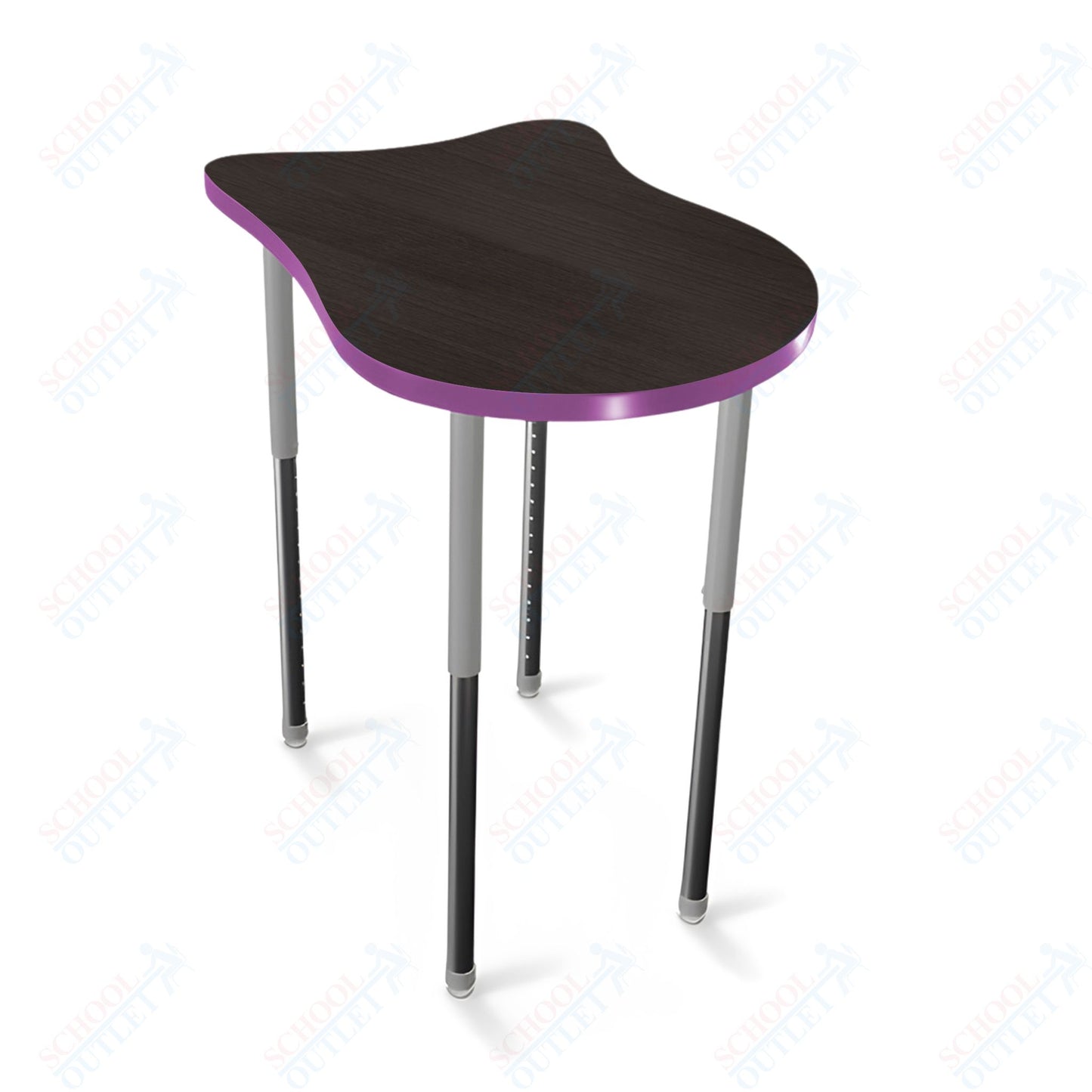 Mooreco Hierarchy Fender Stand Up Desk (Standard) Adjustable Height 27" - 42" - Standing Platinum Legs