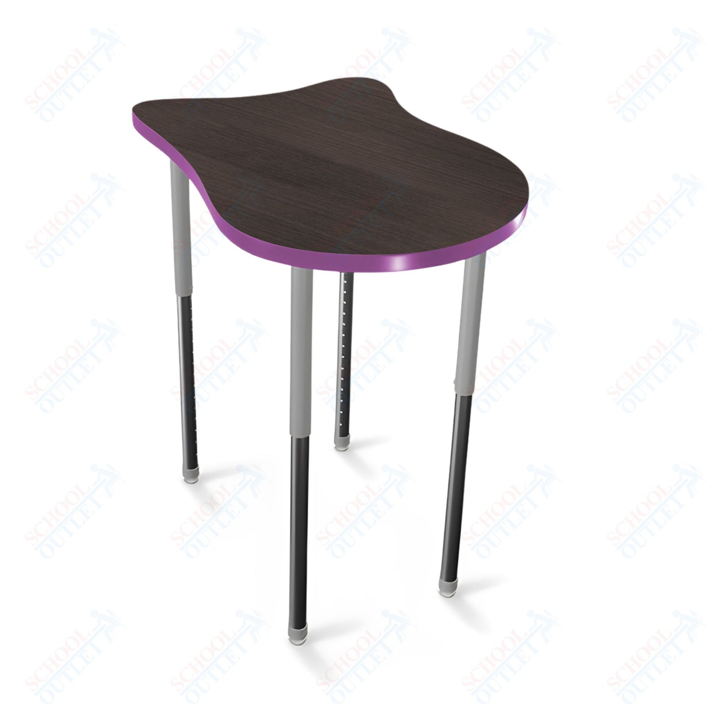 Mooreco Hierarchy Fender Stand Up Desk (Standard) Adjustable Height 27" - 42" - Standing Platinum Legs