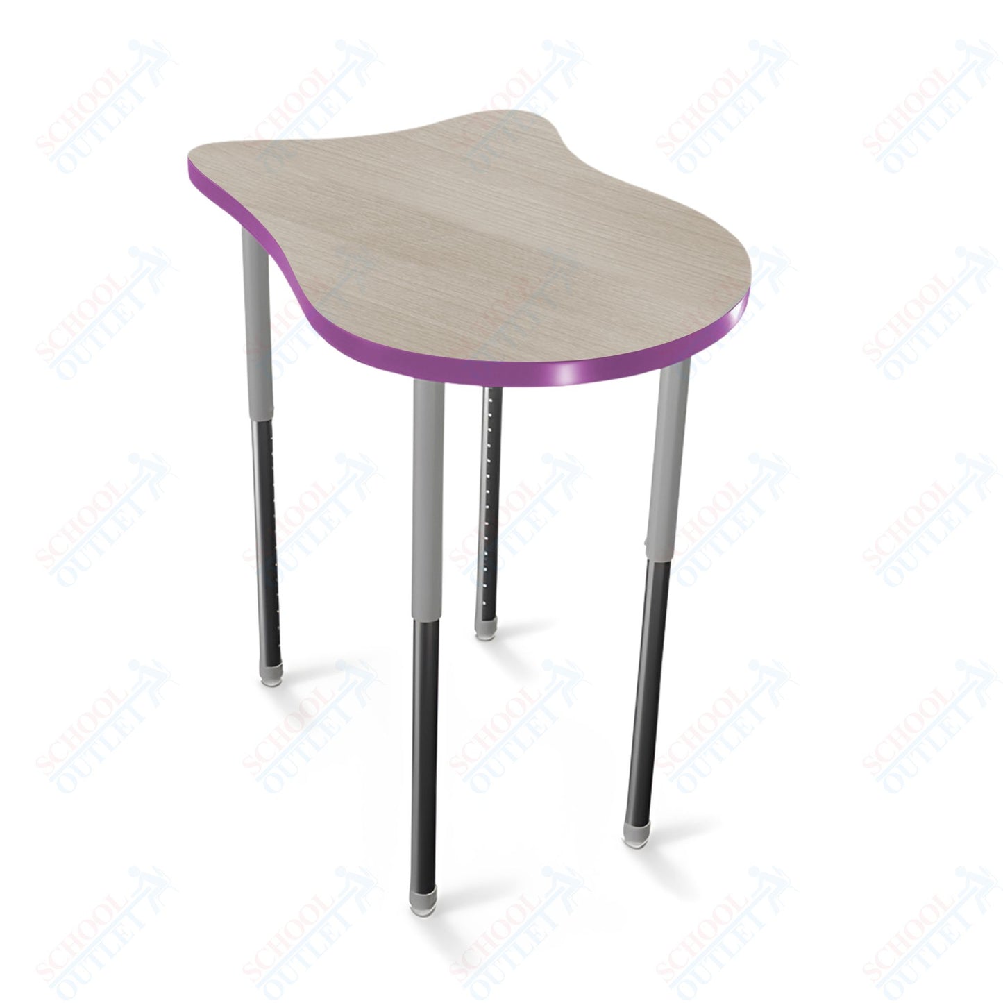 Mooreco Hierarchy Fender Stand Up Desk (Standard) Adjustable Height 27" - 42" - Standing Platinum Legs