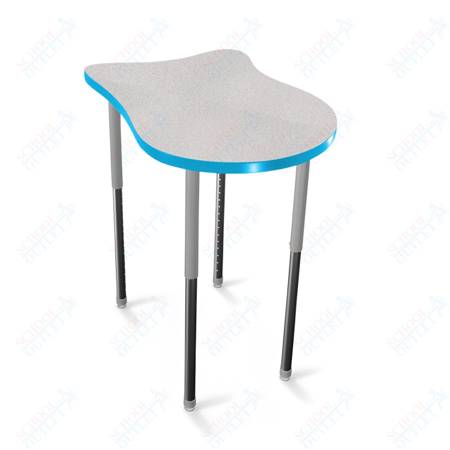 Mooreco Hierarchy Fender Stand Up Desk (Standard) Adjustable Height 27" - 42" - Standing Platinum Legs