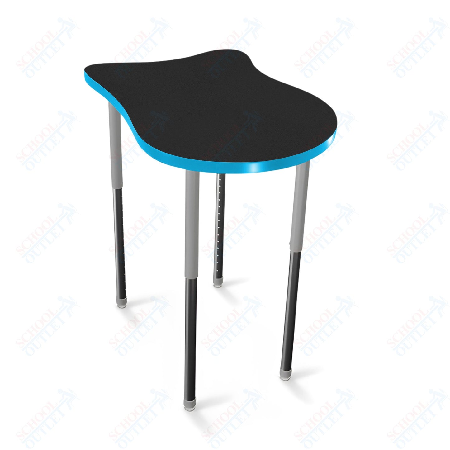 Mooreco Hierarchy Fender Stand Up Desk (Standard) Adjustable Height 27" - 42" - Standing Platinum Legs