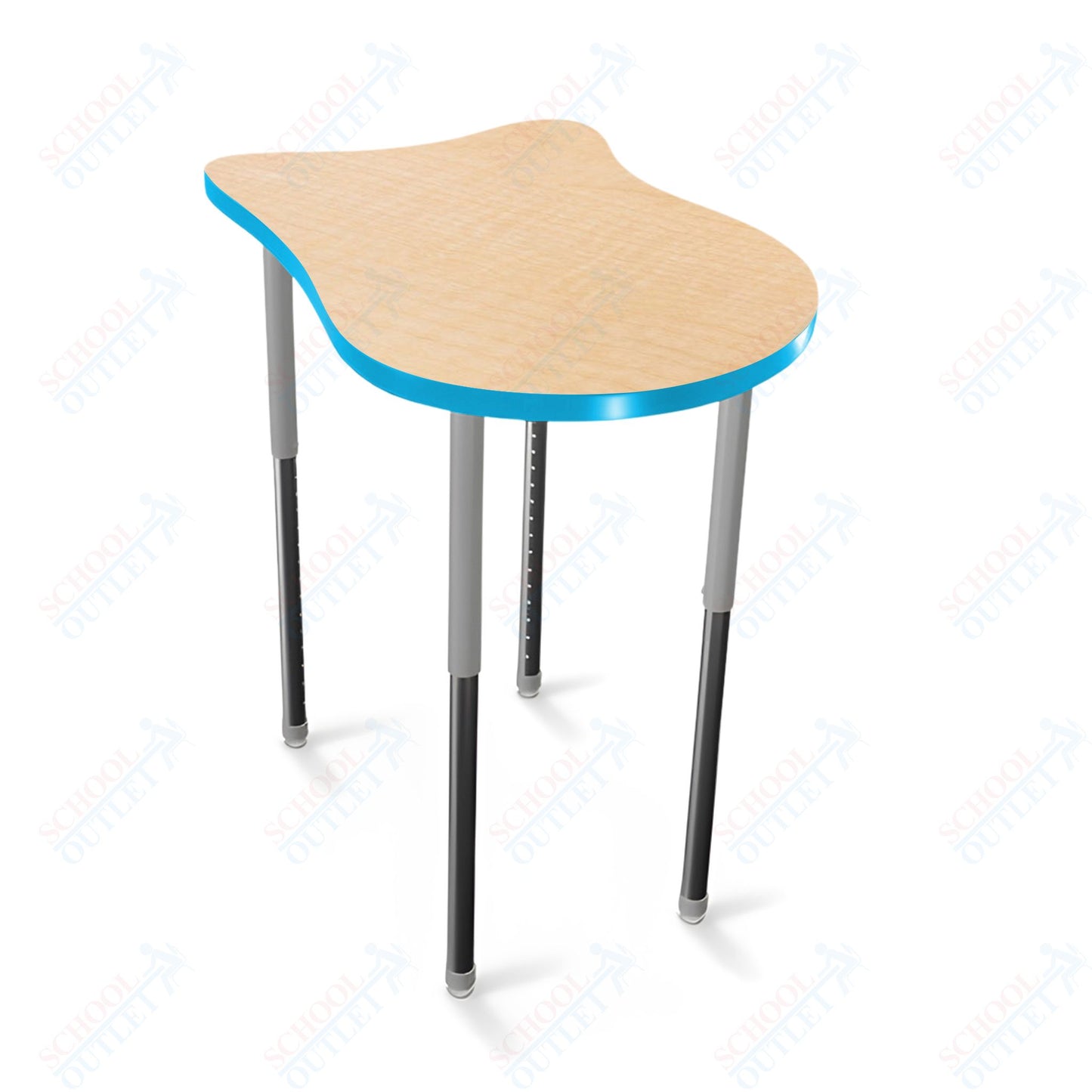 Mooreco Hierarchy Fender Stand Up Desk (Standard) Adjustable Height 27" - 42" - Standing Platinum Legs