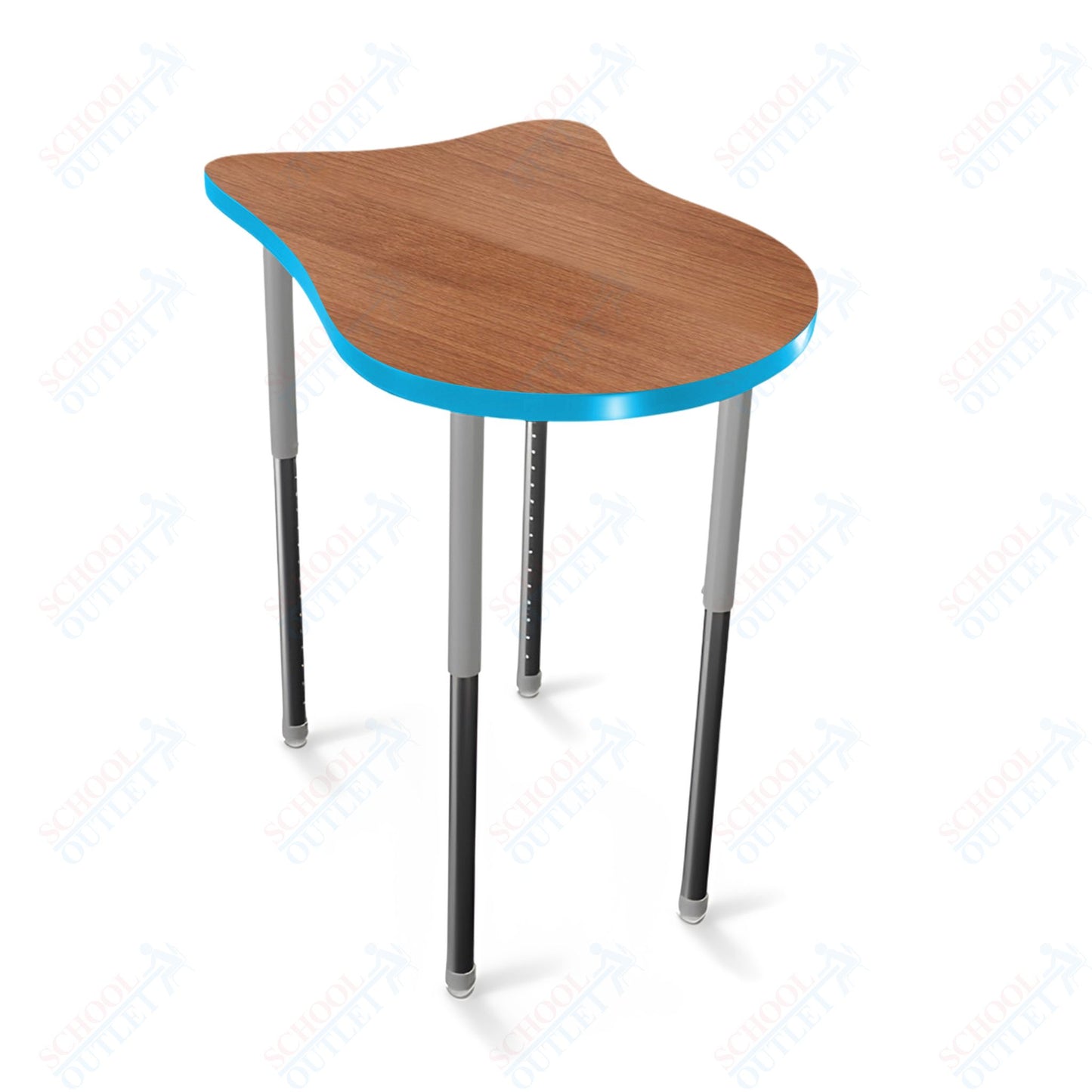 Mooreco Hierarchy Fender Stand Up Desk (Standard) Adjustable Height 27" - 42" - Standing Platinum Legs